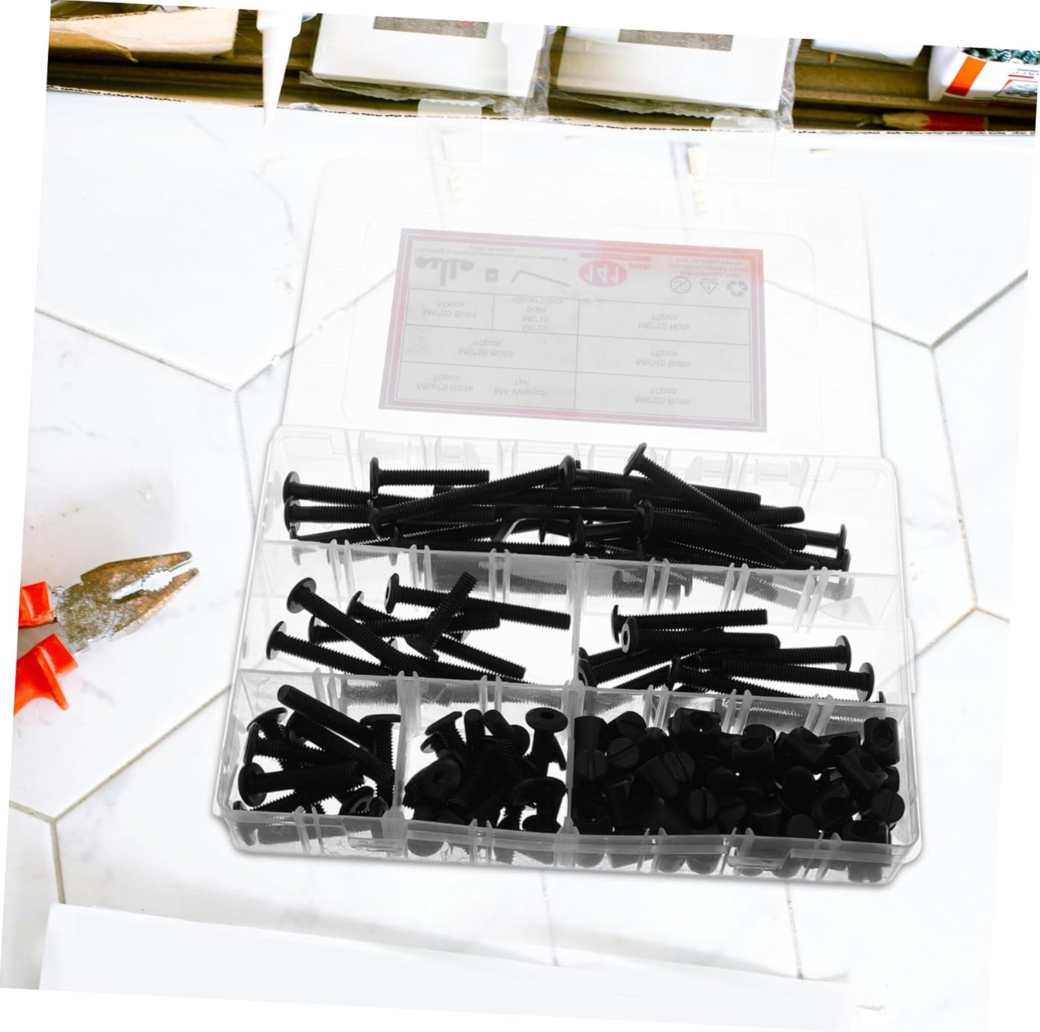 141pcs Furniture Hardware Fixing Screw Socket Bolts and Nuts for Headboards Chairs and Various Furniture and User-Friendly Replacement Kit