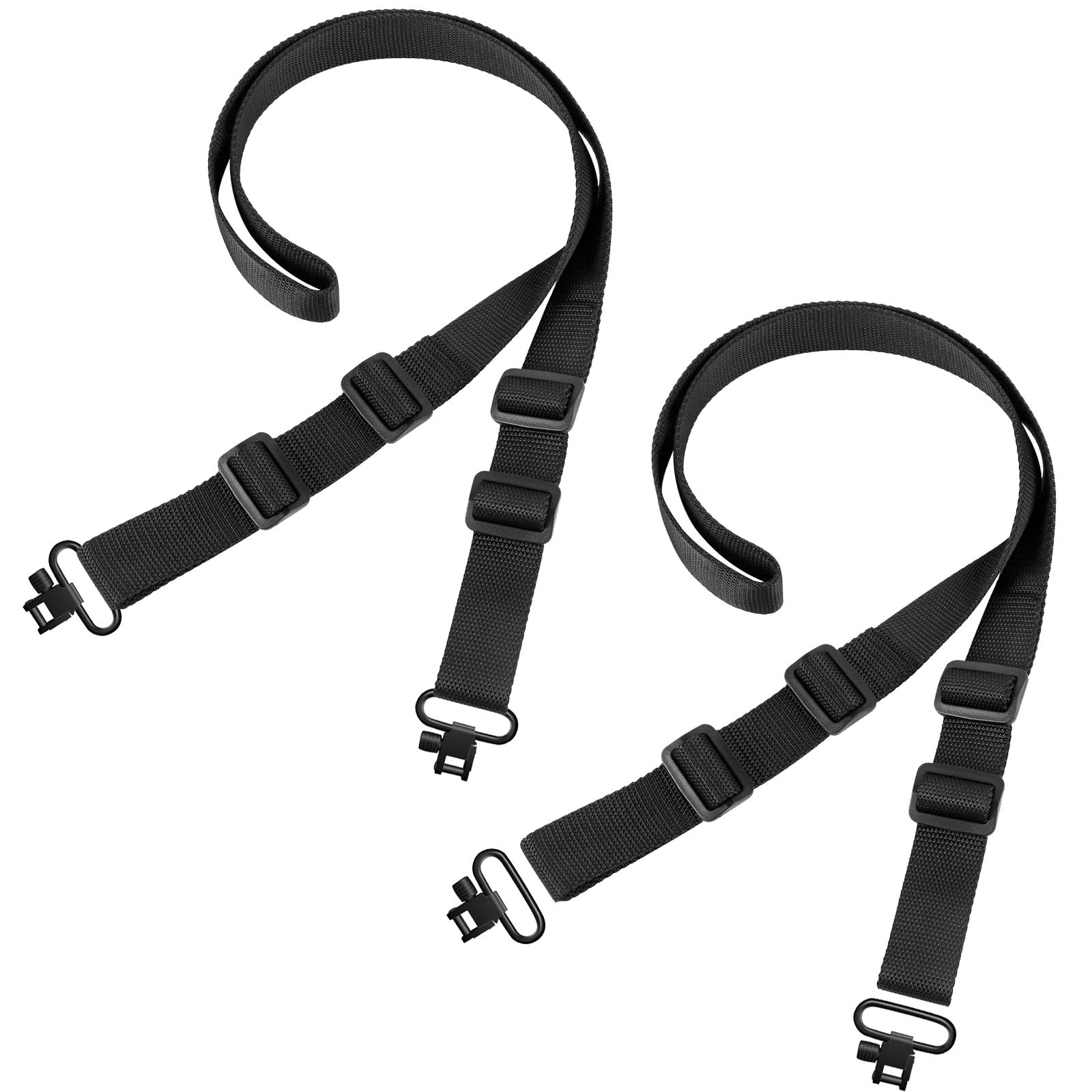 Yutetuter 2-Pack 2 Point Sling with Sling Swivel Adjustable Length Rifle Sling Strap 1.25” Wide