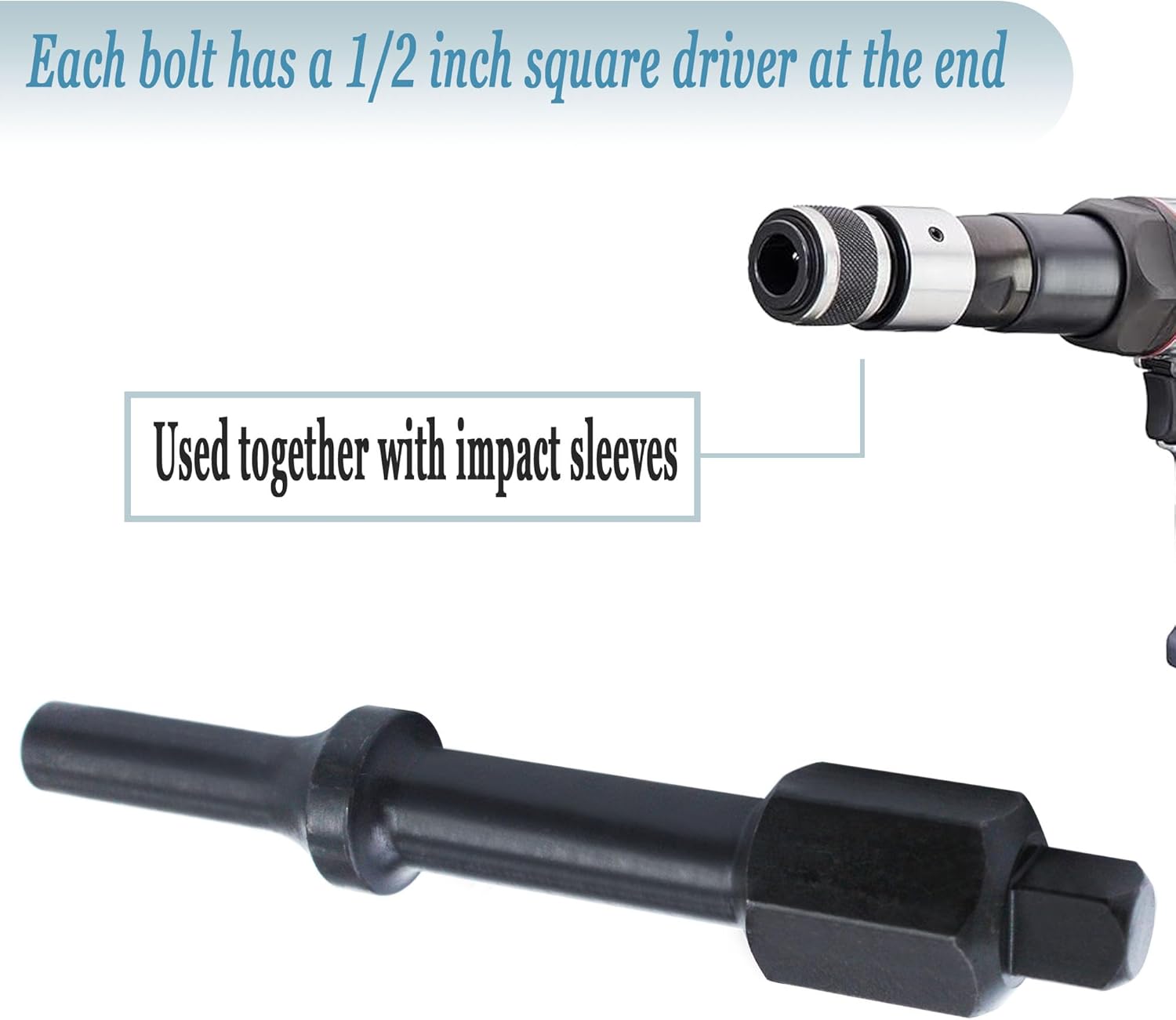 32029 Air Hammer Socket Adapter,37315 3/8" & 37316 1/2" Shake 'n Break Pneumatic Hammer Bolt Breaker Air Hammer Attachment 2pcs