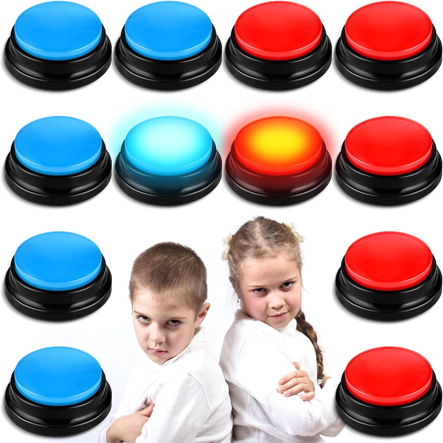 Jerify 12 Packs Recordable Answer Buzzers Learning