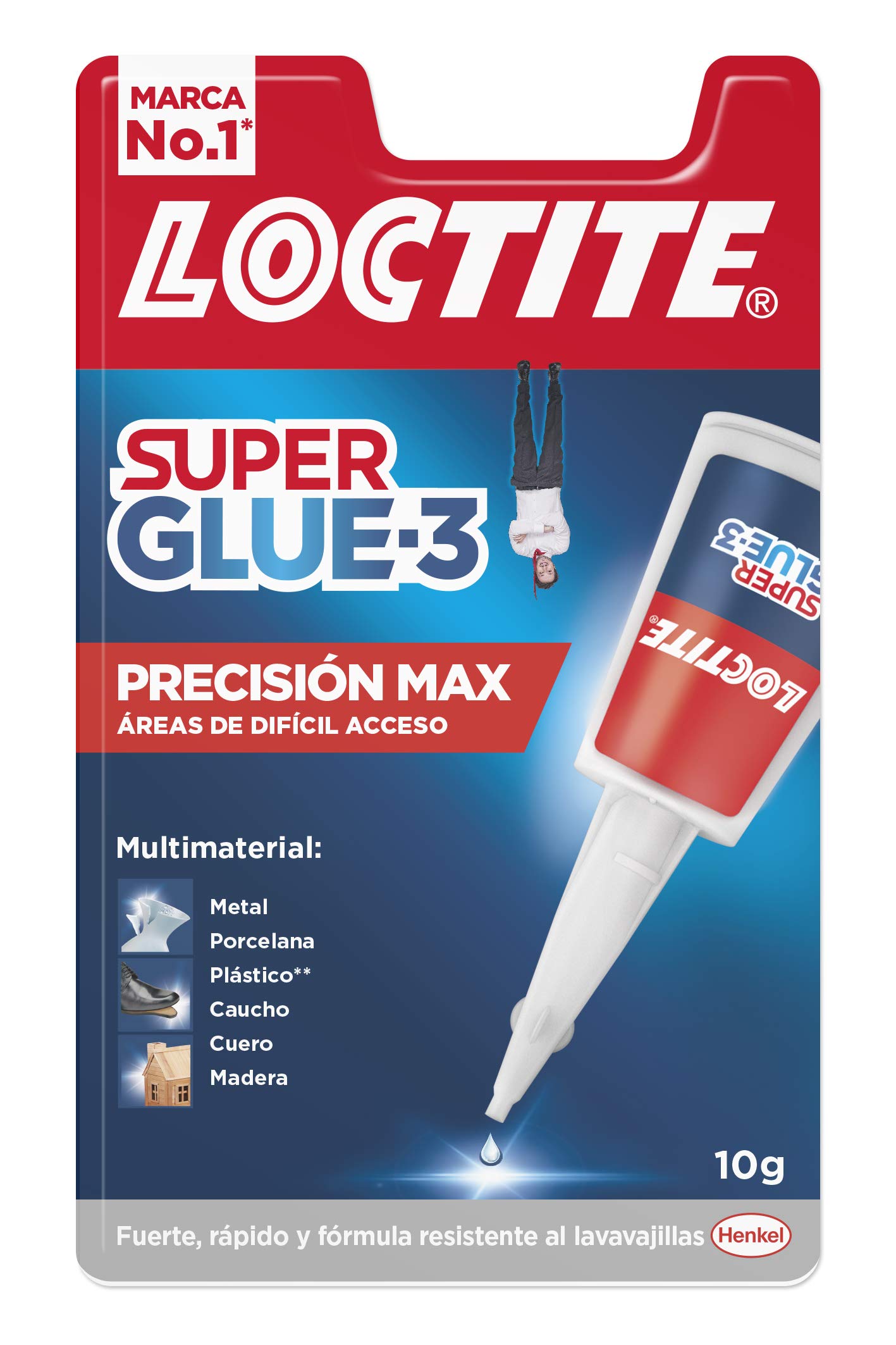 Pack 6 unidades Loctite Superglue 3 Pegamento Adhesivo instantáneo de Precisión - Pegamento Cianocrilato de Boquilla Extra Larga para Areas de Difícil Acceso