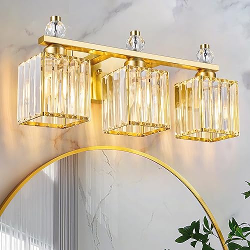 Miniatura 17 de Luces de tocador 4-Luces Modernas de Cristal para Tocador Luz de Baño Dorada Accesorios de Iluminación de Tocador sobre Espejo Lámparas de Tocador