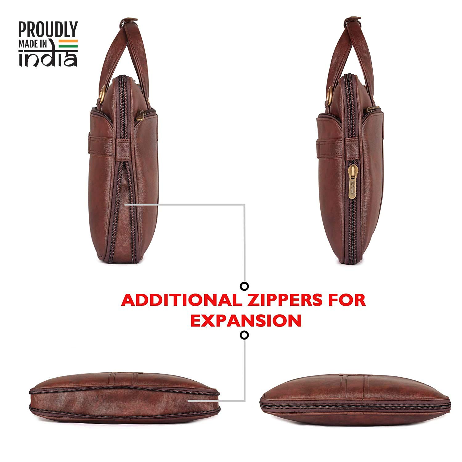 THE CLOWNFISH Richard Series Faux Leather 14 inch Laptop Bags,Laptop Bags for Men, Briefcase, (Mahogany) 27 71kK2Rbf2JL. SL1500