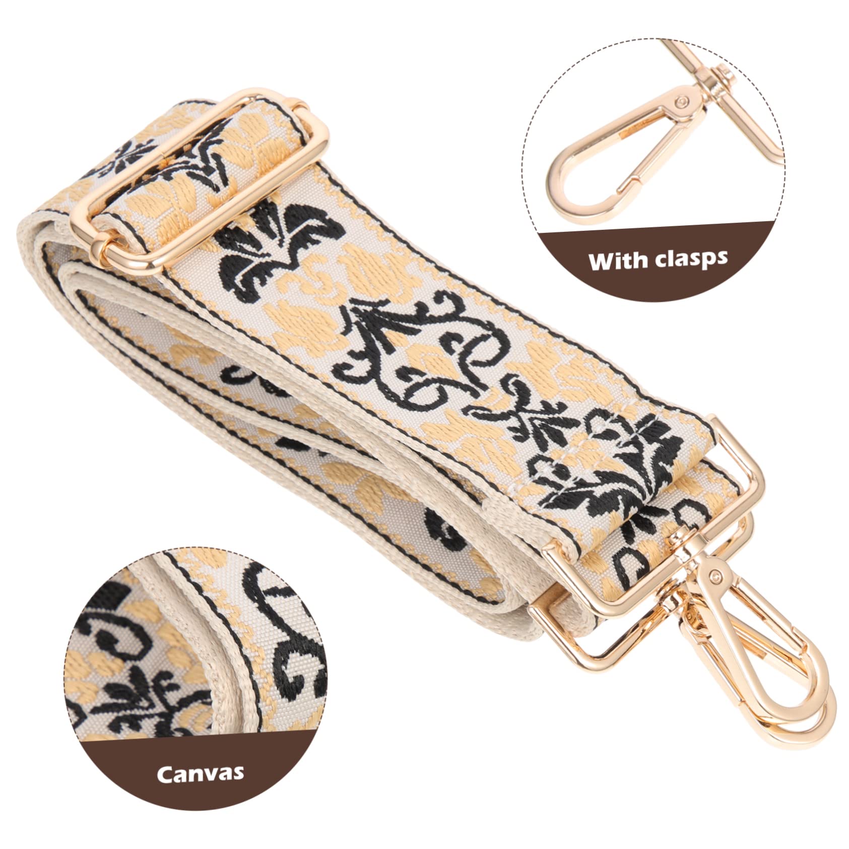 DOITOOL 3 Piezas Correa de Bolso de Mujer Ajustable con para Reemplazo de Asa Accesorio de Lona Decorativa para Bolsos Cruzados y Manos