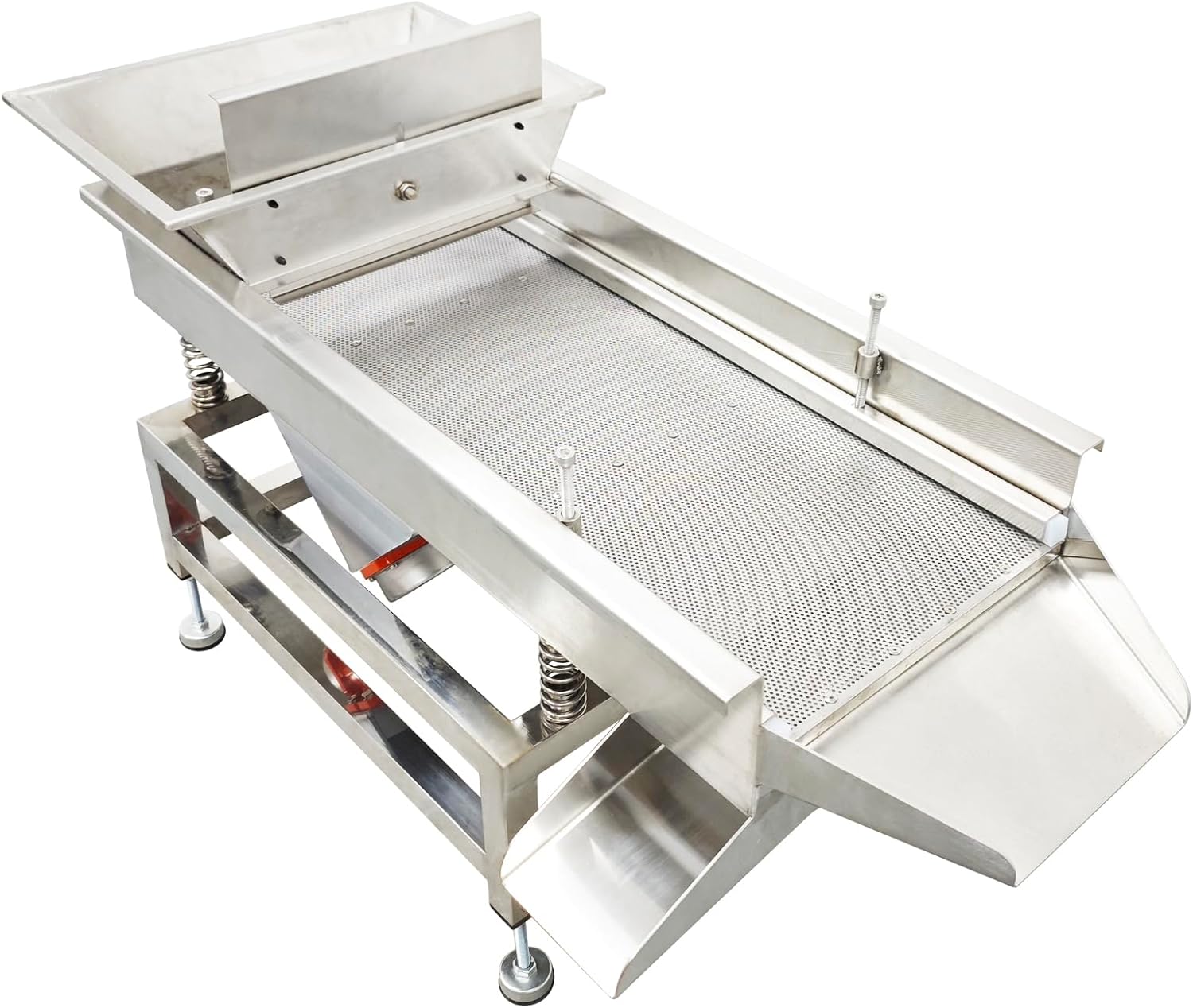 Electric Vibrating Sifter with 2.2mm Screen Straight Vibrating Sieve Shaker Stainless Steel Linear Sifter Machine Linear Shaker Two Motor 110v 100W*2