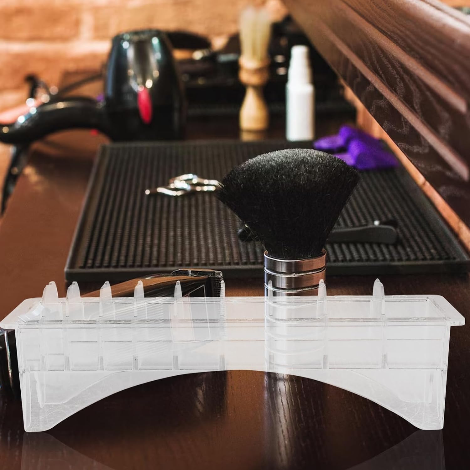 Electric Clipper Comb Storage Box 10-Slot Plastic Hairdressing Accessory Case for Professional Stylists and Home Use