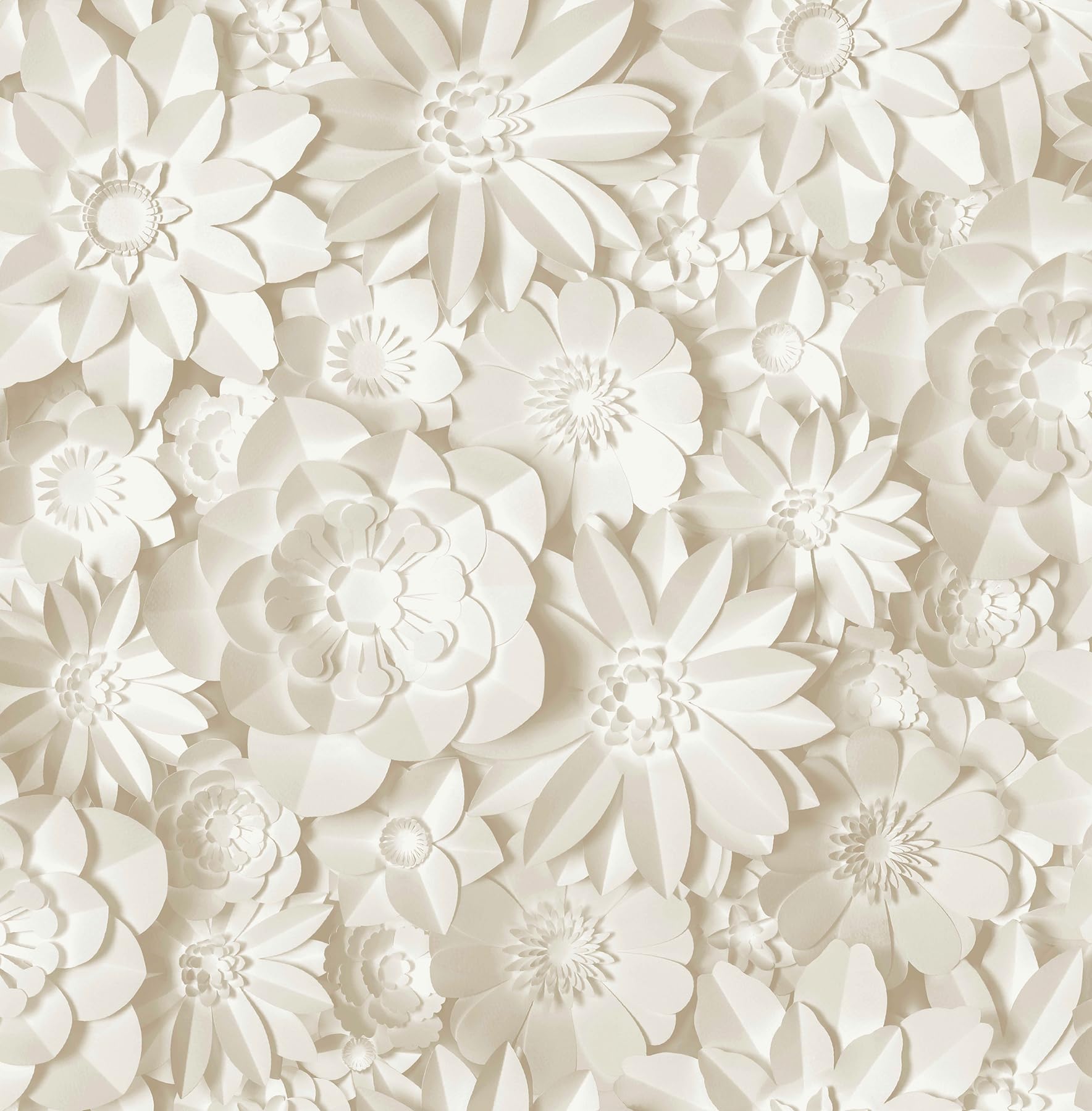Fine Decor Dimensions Floral 3D Effect Design Decorative Wallcovering for Feature Walls, Living Rooms, Nursery, Kids Bedrooms Wallpaper Natural Tones (FD43604)