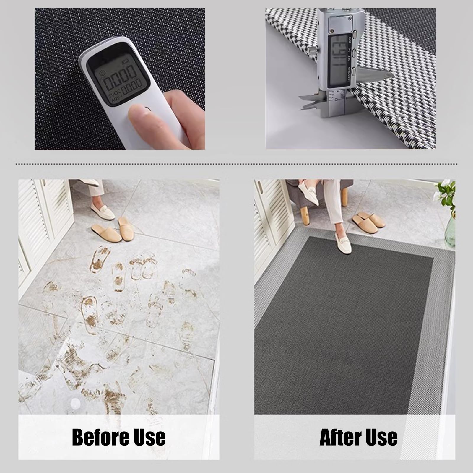 Große Fußmatte für den Außenbereich, Willkommensmatte, wasserdicht, dünne Außenfußmatte für den Eingangsbereich, Veranda-Matte, Haustür-Teppiche für den Innenbereich (Größe: 60 x 90 cm/23,6