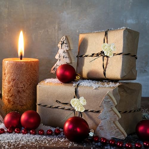 Miniatura 5 de CCINEE 144 mini flores de papel, papel de morera de 1.2 pulgadas, flor artificial con tallo para manualidades, proyectos de manualidades, álbumes de