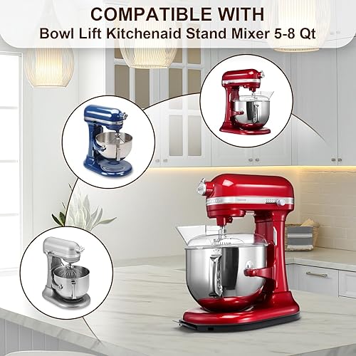 Miniatura 9 de Bandeja deslizante para batidora de pie KitchenAid de 4.5 a 5 cuartos de galón, bandeja deslizante para electrodomésticos de cocina con ruedas