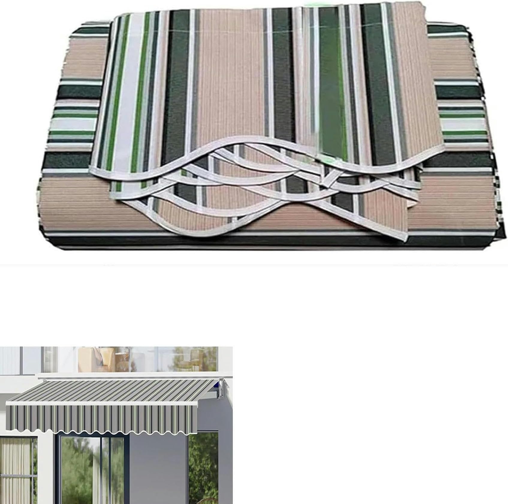 Toldo retráctil manual y cubierta superior impermeable de repuesto para ventana 3x2m