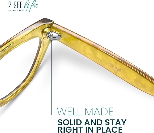 Miniatura 4 de Gafas de lectura geométricas verdes con diseño de ojo de gato para mujer para lucir elegante con alta visión, cómodos anteojos de lectura para mujer