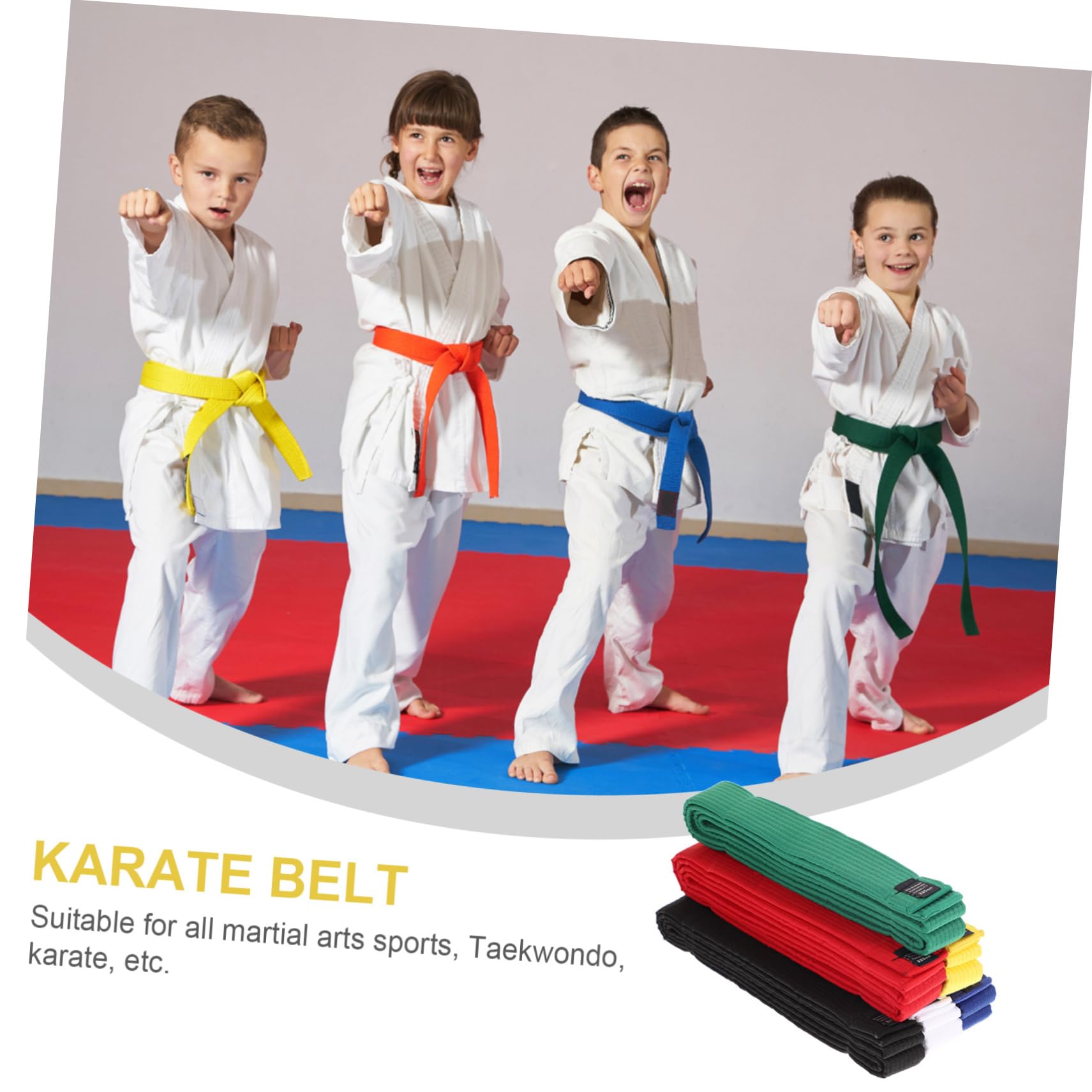 BESPORTBLE Cinture di Taekwondo in Cotone, 6 Pezzi, Comode e Traspiranti, Facili da Pulire, per Allenamento e Arti Marziali