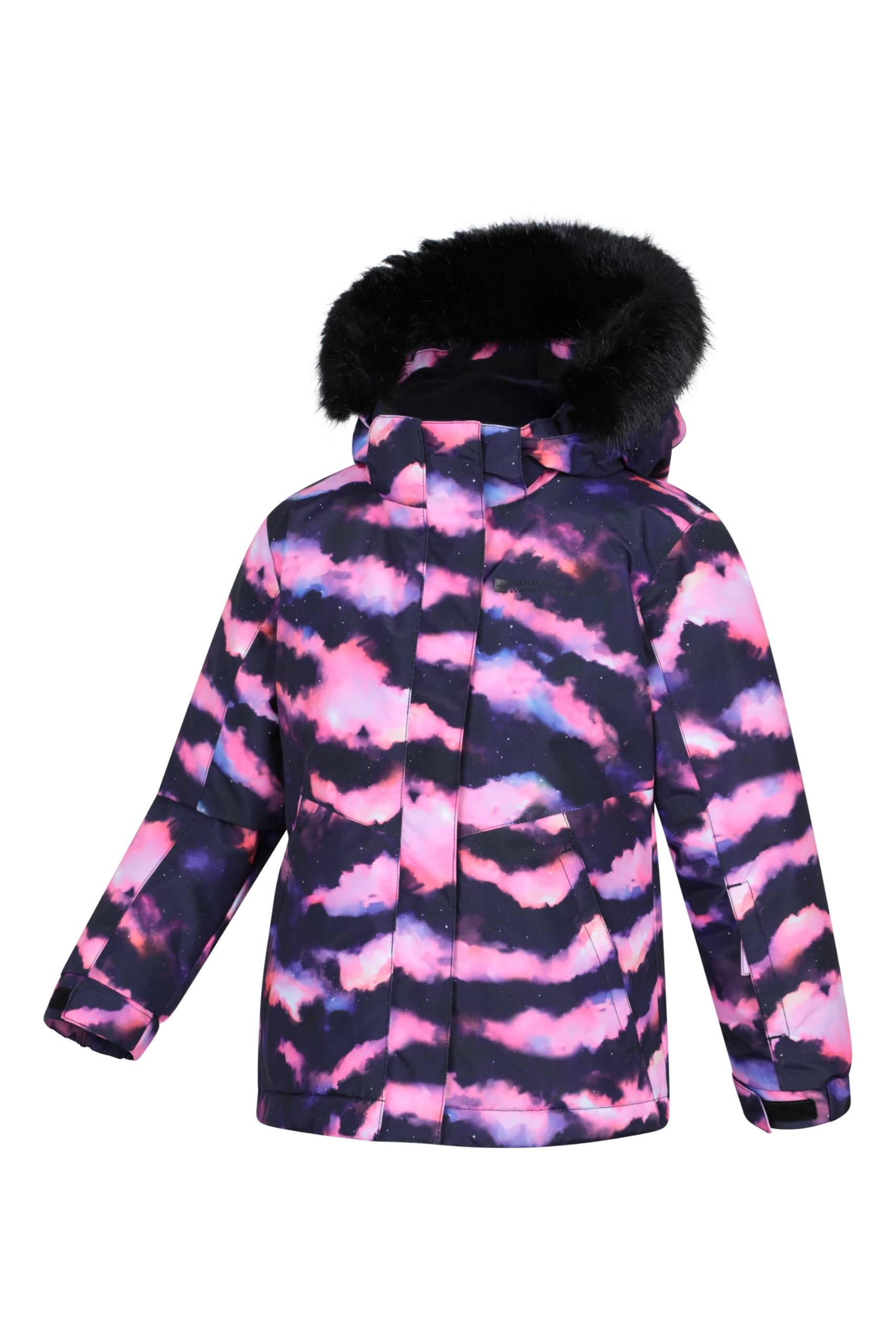Mountain Warehouse Glacial Doudoune synthétique imperméable à imprimé pour Enfant - Manteau à Capuche, Jupe Pare-Neige Amovibles, pour garçon et Fille - pour l'hiver