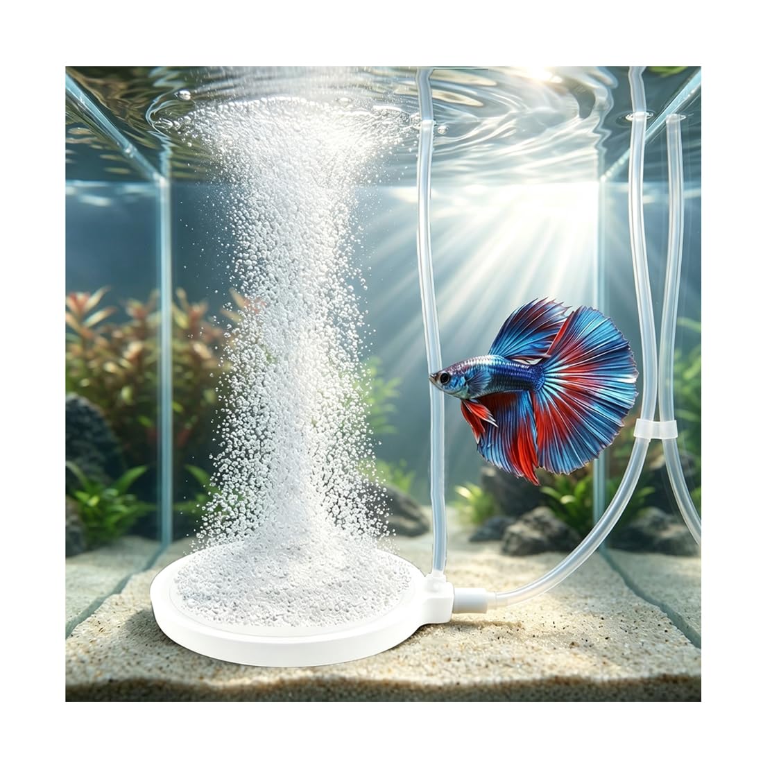 OsAtNb Fish Tank Aerator Aquarium Nano Air Stone, Ultra High Dissolved Fish Tank Bubbler Oxygen Diffuser, Hydroponics Nano Oxygen Aerator Stone (C-80-2PCS)