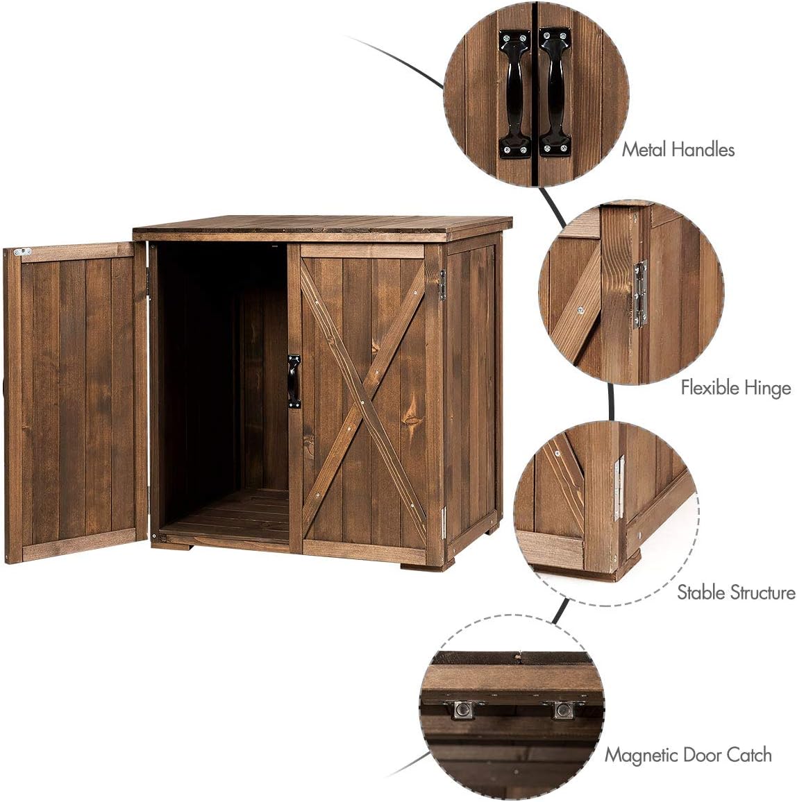 New Arrivals Goplus Compact Wooden Storage Shed, 2.5 X 2 Ft Fir Wood Cabinet for Garden Yard Patio Exclusive Discount 50% Price Goplus Compact Wooden Storage Shed, 2.5 X 2 Ft Fir Wood Cabinet for Garden Yard Patio