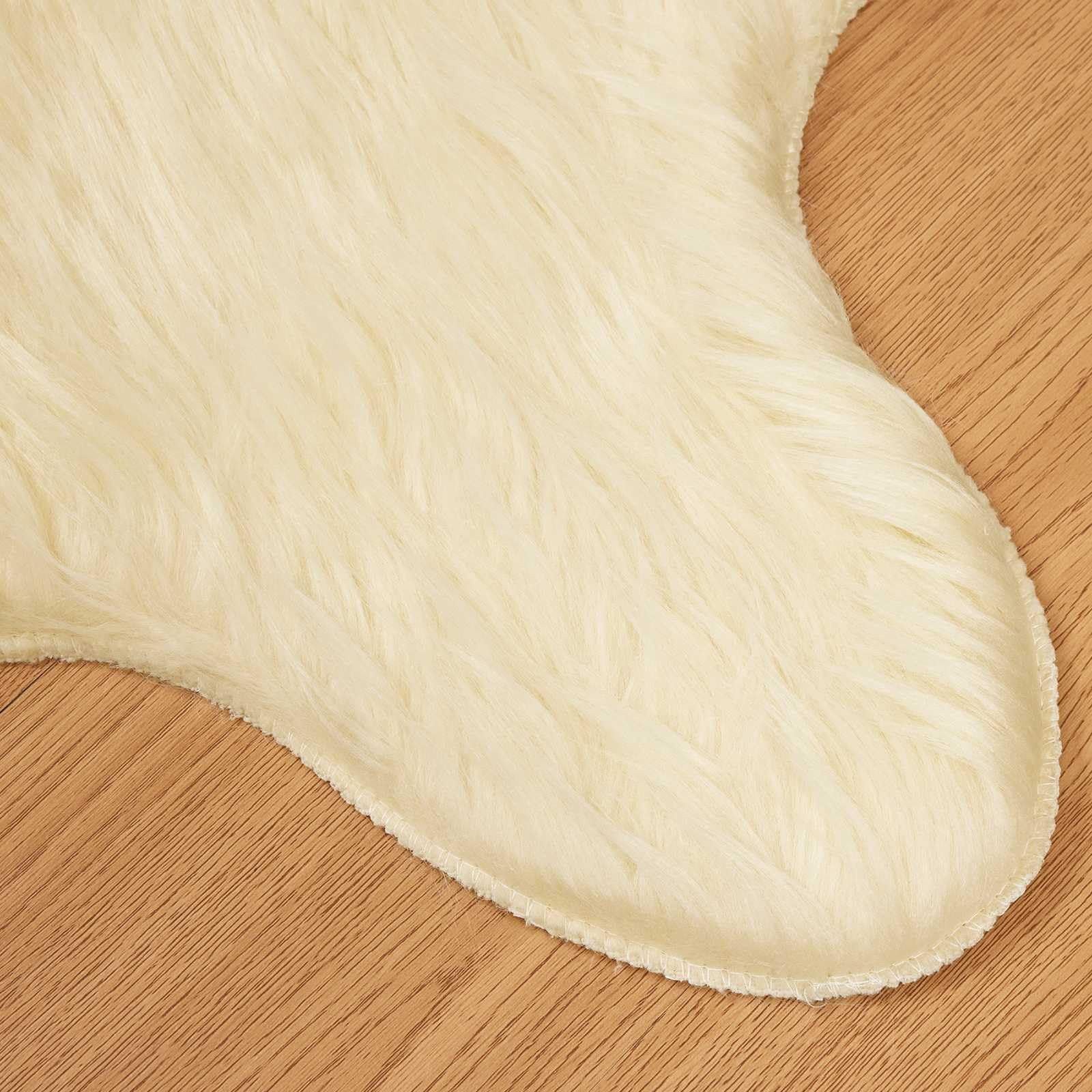 SYDE Dywan ze sztucznego futra kremowy 80 x 120 cm | Miękki, ciepły poliester na zimę, nowoczesny design, pranie ręczne, do użytku w pomieszczeniach