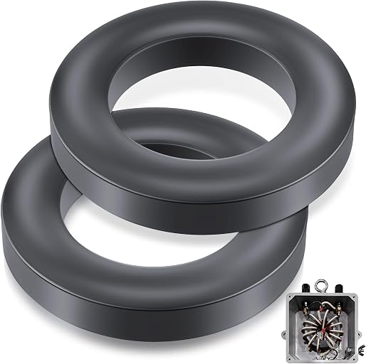 2 Pack Toroid Ferrite Core Compatible with FT240-43 Ferrite Ring 2.4” to Reduce Signal Loss for RFI EMI RF HF Wires Suppression, EFHW and Power Transformers