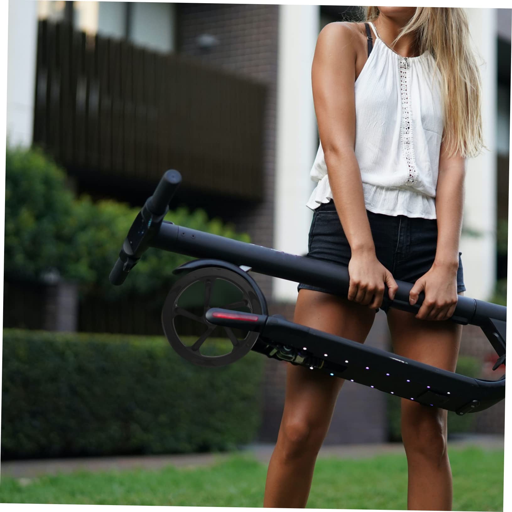 Ruedas De Pu De Alta Elasticidad Para Patinete 180 Mm Negras Rodamientos, Juego De 2 Piezas, Ruedas Resistentes Al Desgaste Para Scooter De Acrobacias En Calles y Plazas