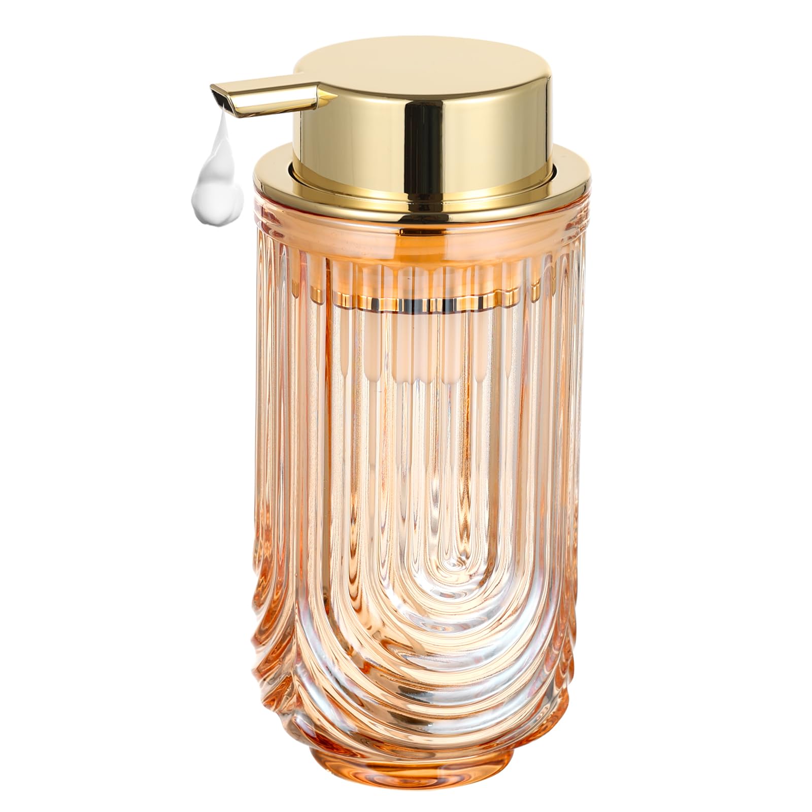 Schaumseifenspender Aus Glas – Goldene Pumpe, Nachfüllbar, Für Bad & Küche