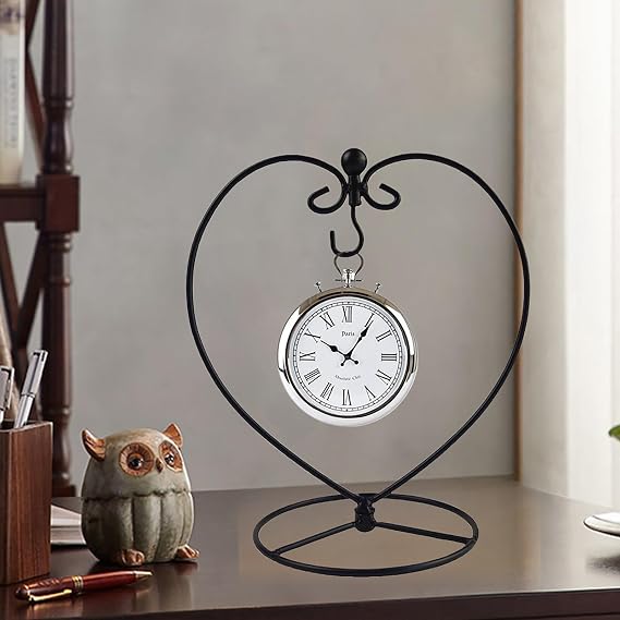 8 Inch Black Ornament Display Stand, Heart-type Metal Ornament Hanger Stand for Hanging Glass Globe, Air Plant Terrarium, Witch Ball, Christmas Ornament and Home Wedding Decoration (Black)