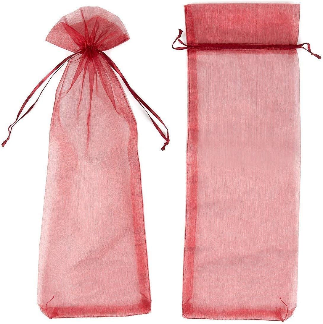 Bezall 20Pcs Organza Wine Bags for Wine Bottles Mesh Drawstring Wine Gift Bags, Wine Bottle Covers for Christmas Wedding - Image 5