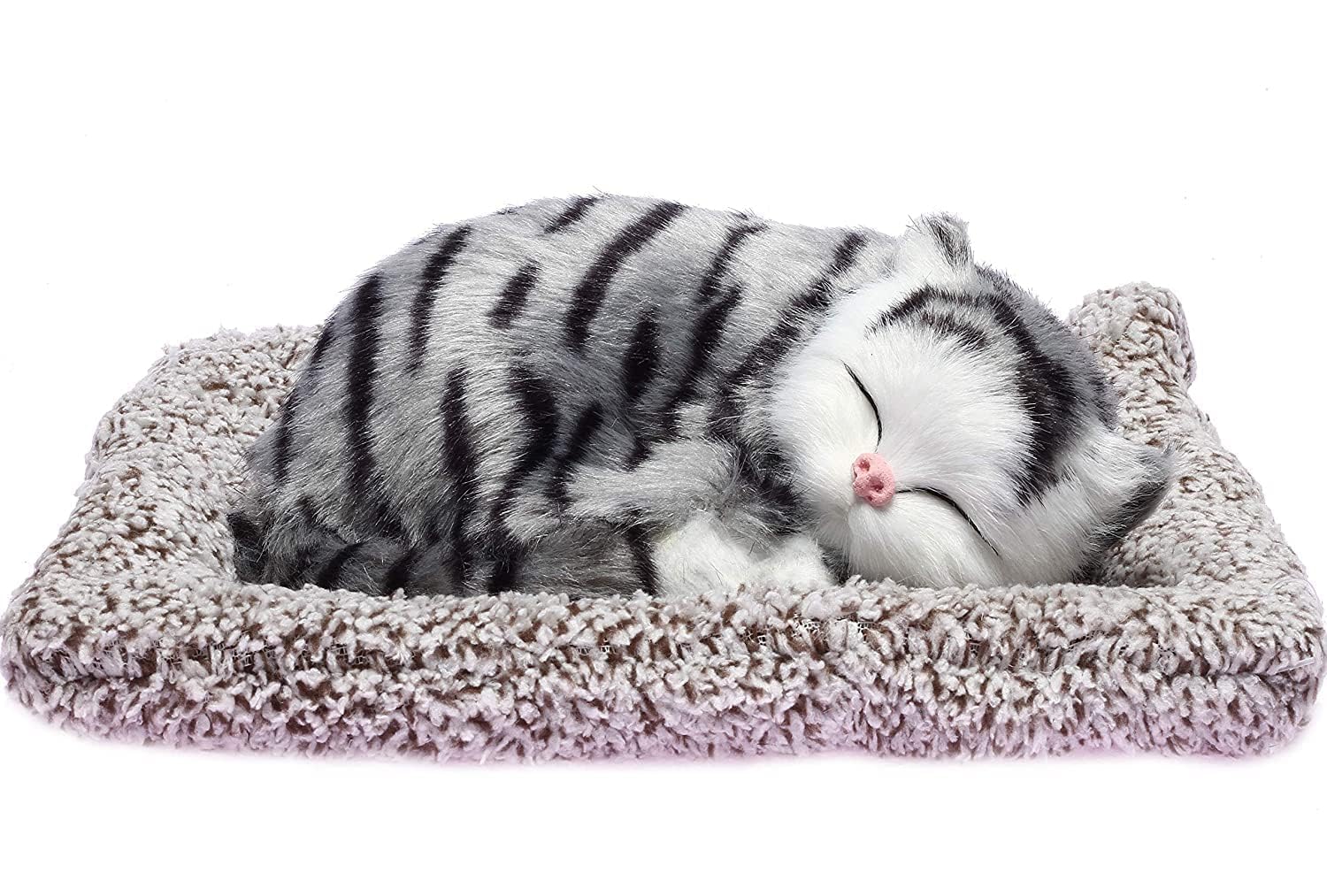 Sleeping Cute Cat for Car Dashboard and Home Decor with Activated Carbon | Car Dashboard Soft Toy Sleeping Cat with Sound (cat Grey)