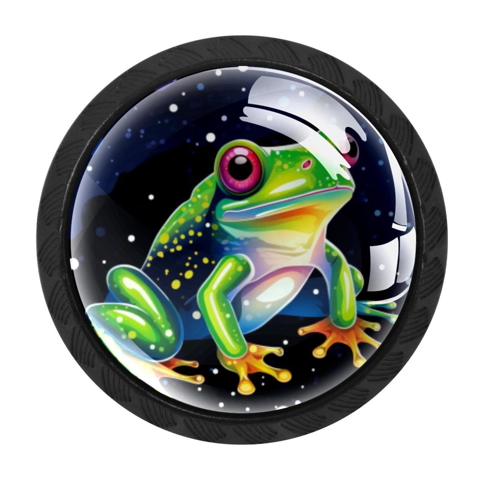 Chenzzzz Multicolored 07 4 Pcs Starry Frog Cabinet Knobs Crystal Drawer Pulls For Kitchen, Bathroom Cabinet, Dresser And Cupboard