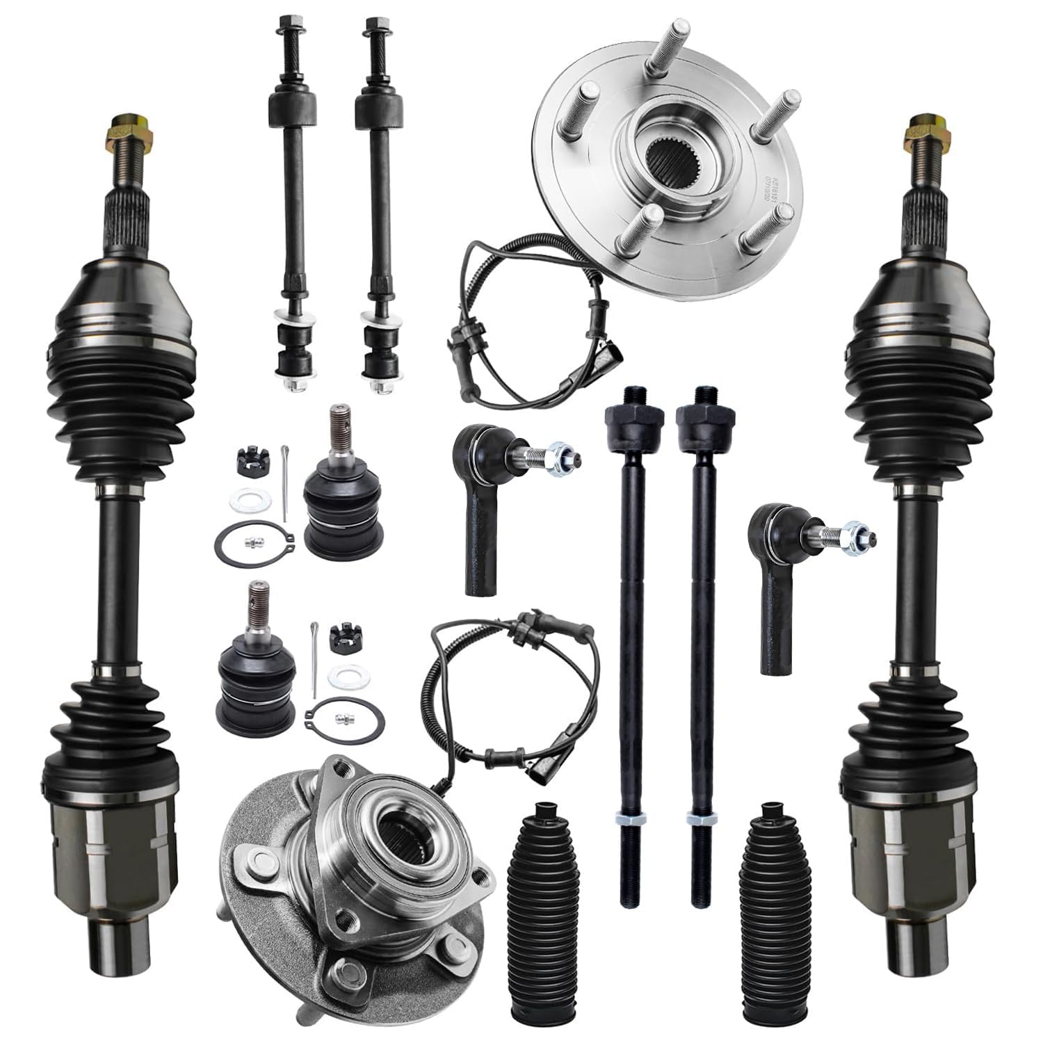 Detroit Axle - 4WD 14pc Front CV Axles Kit for 2013-2018 Ram 1500