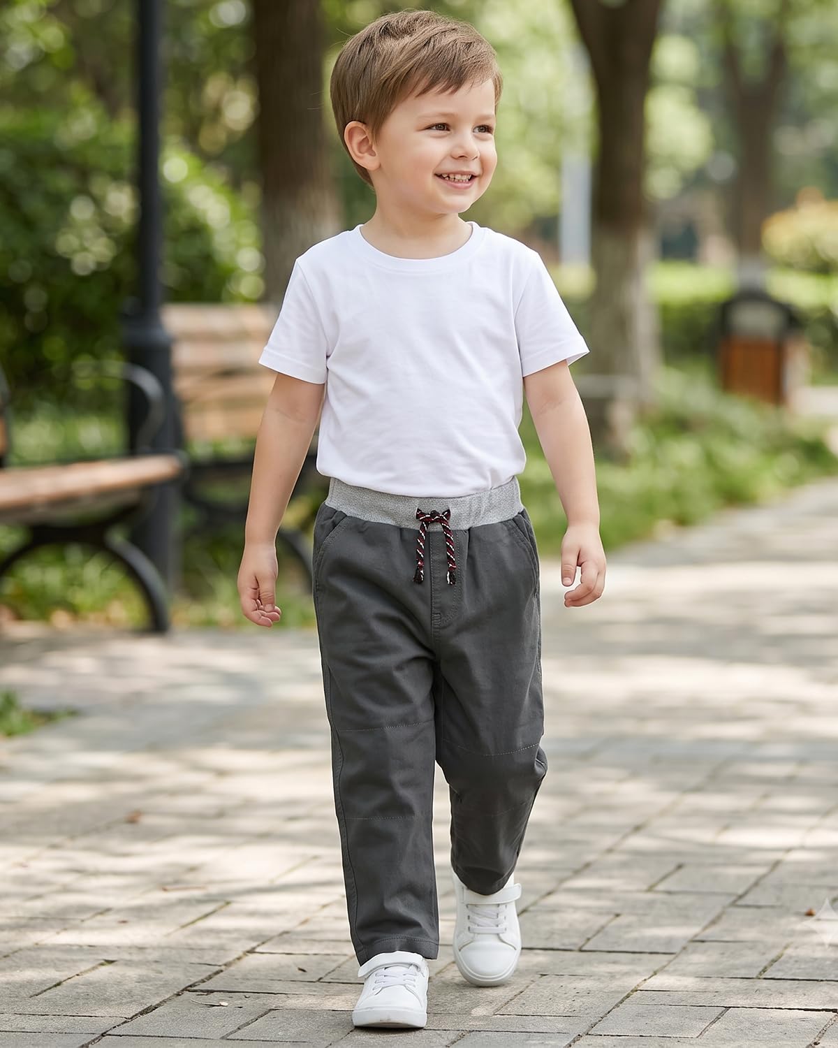 Dresmannst Bumeex Schlupfhose für Kleinkinder, Jungen, 2 Stück, Baumwolle, 2-9 Jahre, grün/grau