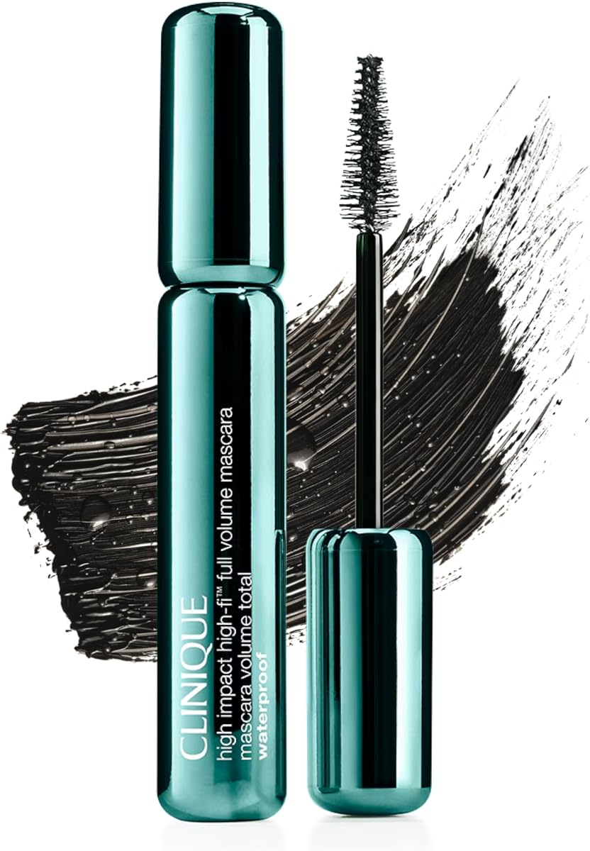 High Impact High-Fi Full Volume Waterproof Mascara | Volume, Length, Non-Clumping, Smudge-Proof + Safe For Sensitive Eyes, Black