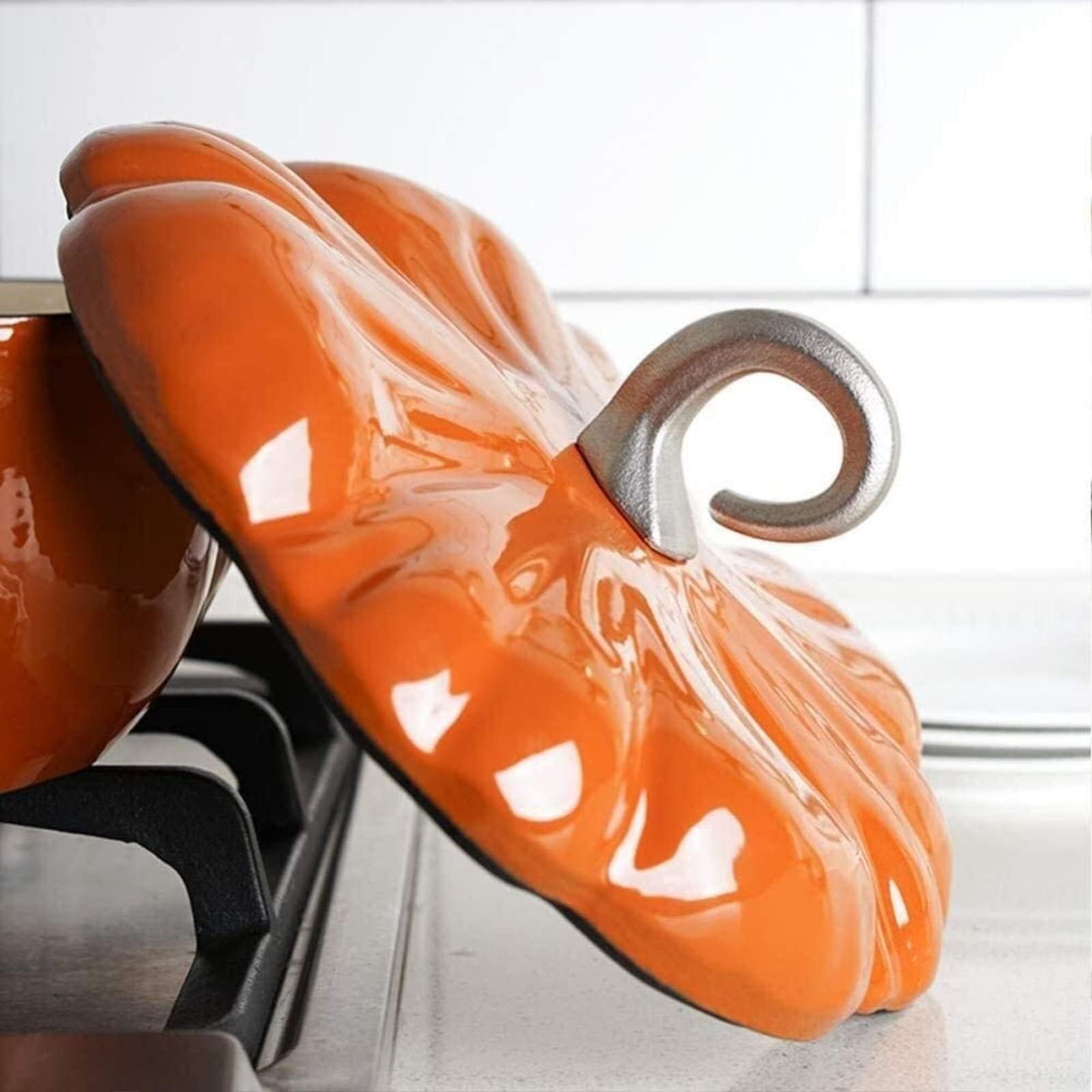 Pompoen Ovenschotel Geëmailleerd Gietijzeren Pompoen Ovenschotel Pot Met Deksel Nederlandse Oven Non Stick Pan Pompoen Stoofpot Soep Voorraad Pot