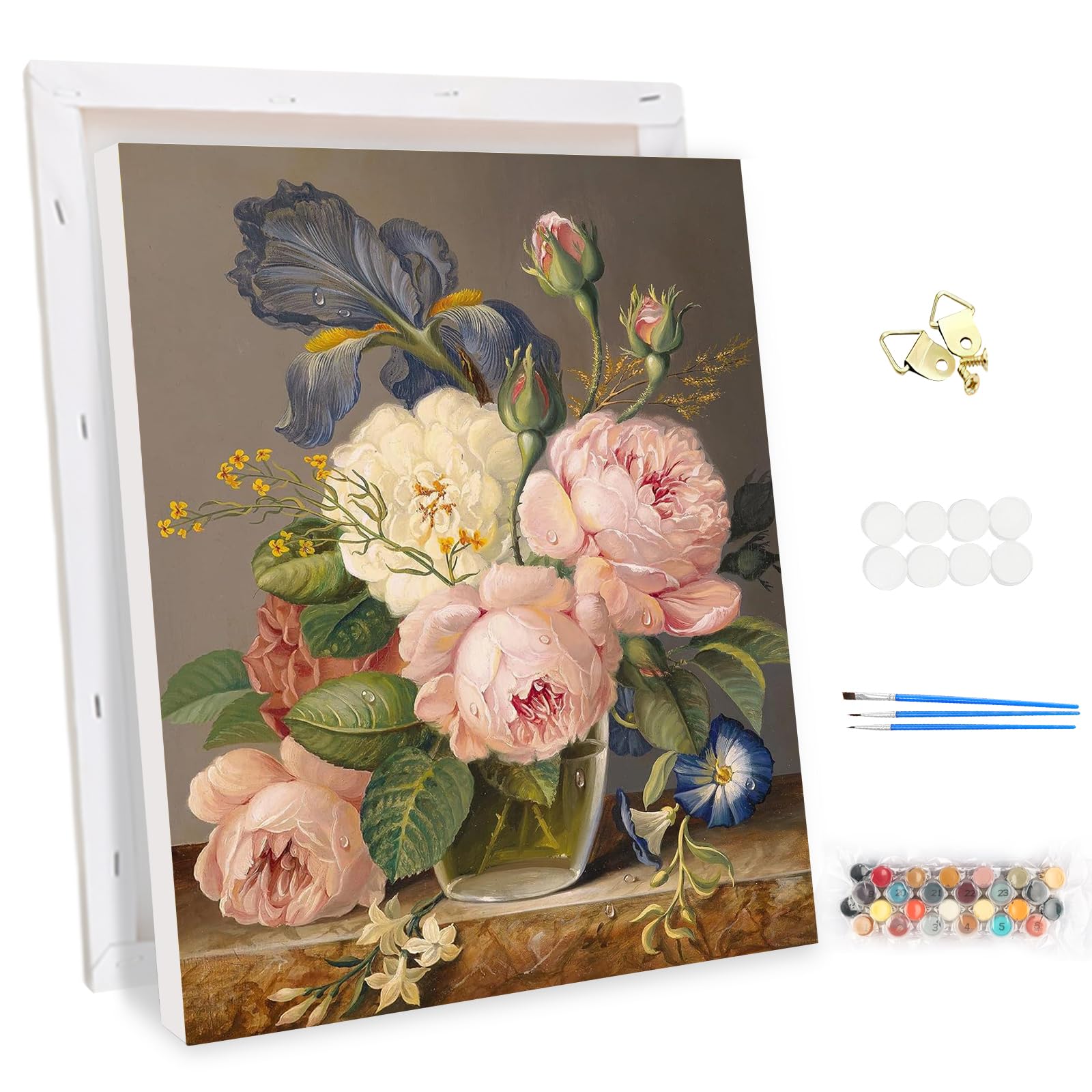 KEYIFA Kit Peinture Par Numéros Tortue Aquarelle 30x30cm – Toile Prédécoupée Avec Peintures Acryliques Et Pinceaux