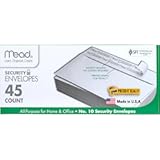 Mead &num;10 Security Business Envelopes Letter Size 4-1&sol;8" x 9-1&sol;2" – Peel and Seal&comma; Privacy Lined&comma; No-Window&comma; Press-It Seal-It Self-Adhesive for Home & Office Mailing&comma; 45 Count &lpar;75026&rpar;