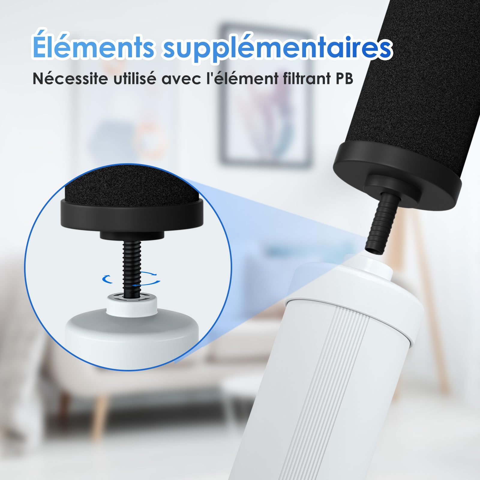 Filtres Eau Purewell PB - Rechange Purificateur Gravité - 3 Étapes Filtration - 6000 Gallons