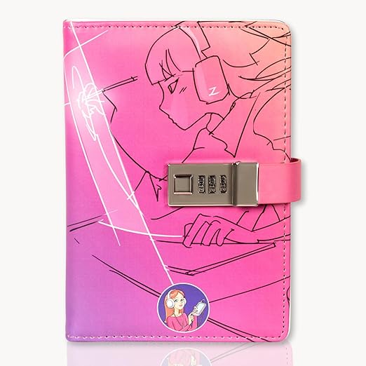 MSA Official Diary with Lock Leather Diary Journal with Combination Lock Adults Locked Journal with Bookmark Pen Holder Personal Password Lockable Notebook Hardcover Agenda with Stickers
