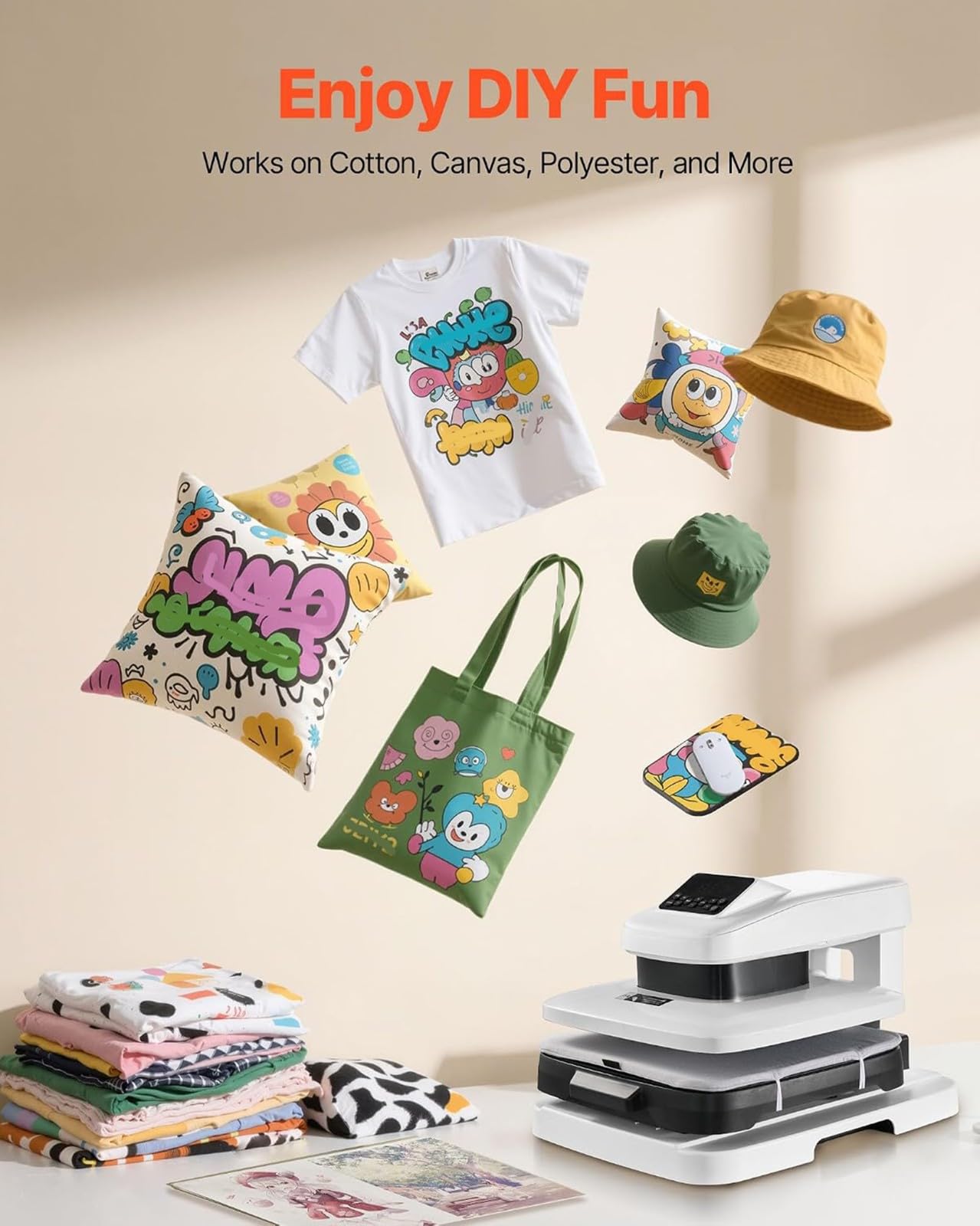 Prensa Térmica Automática 38 x 38 cm Máquina de Sublimación Impresión de Calor para Personalizar Camiseta Sudadera Bolsa Manta 1400 W 4 Presión Ajustable Apagado Automático Bricolaje A