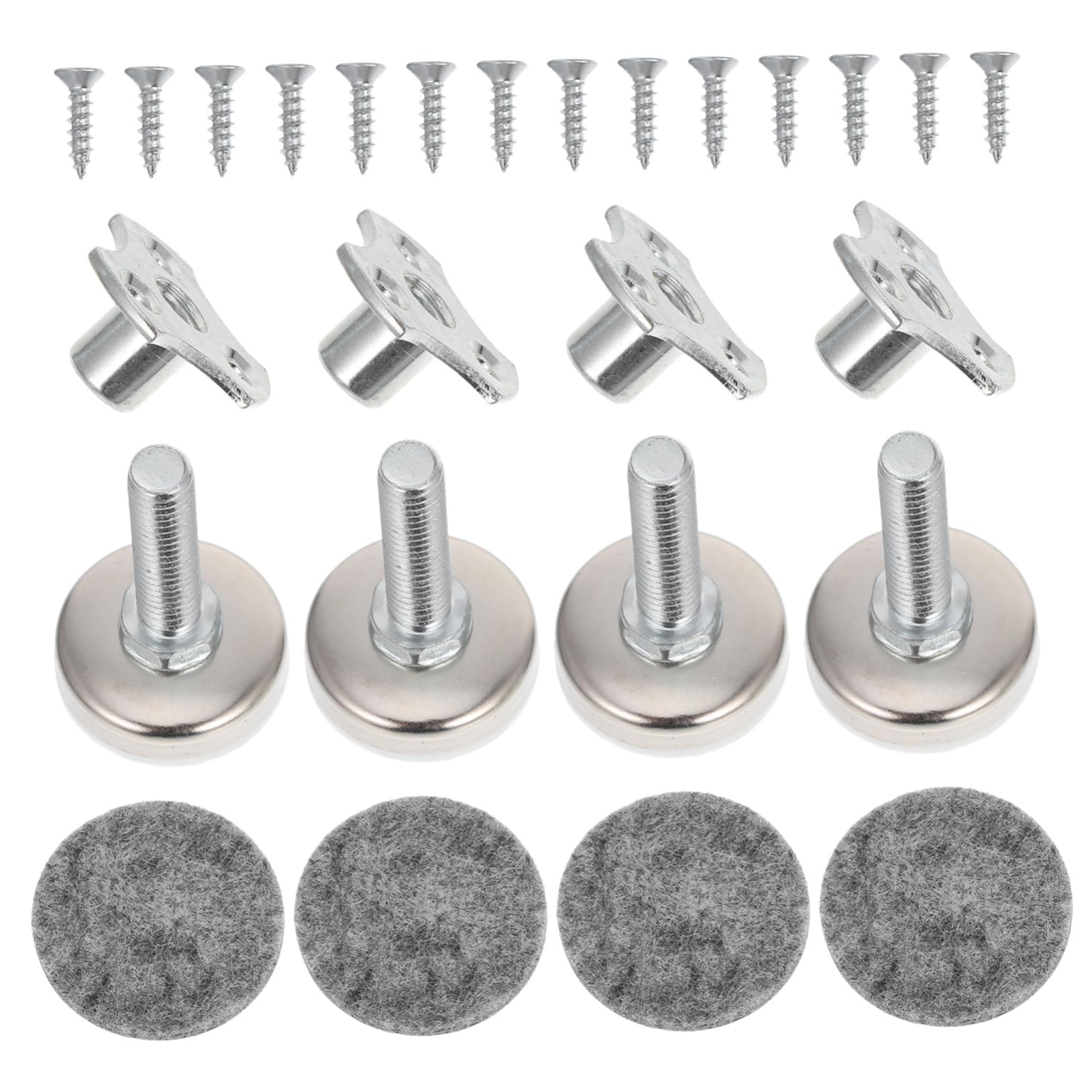 Housoutil 1 Set Adjustable Furniture Levelers Heavy Duty Screw Feet for Chairs Tables Sofas Cabinets Versatile Height Adjustments with Felt Pads for Floor Protection