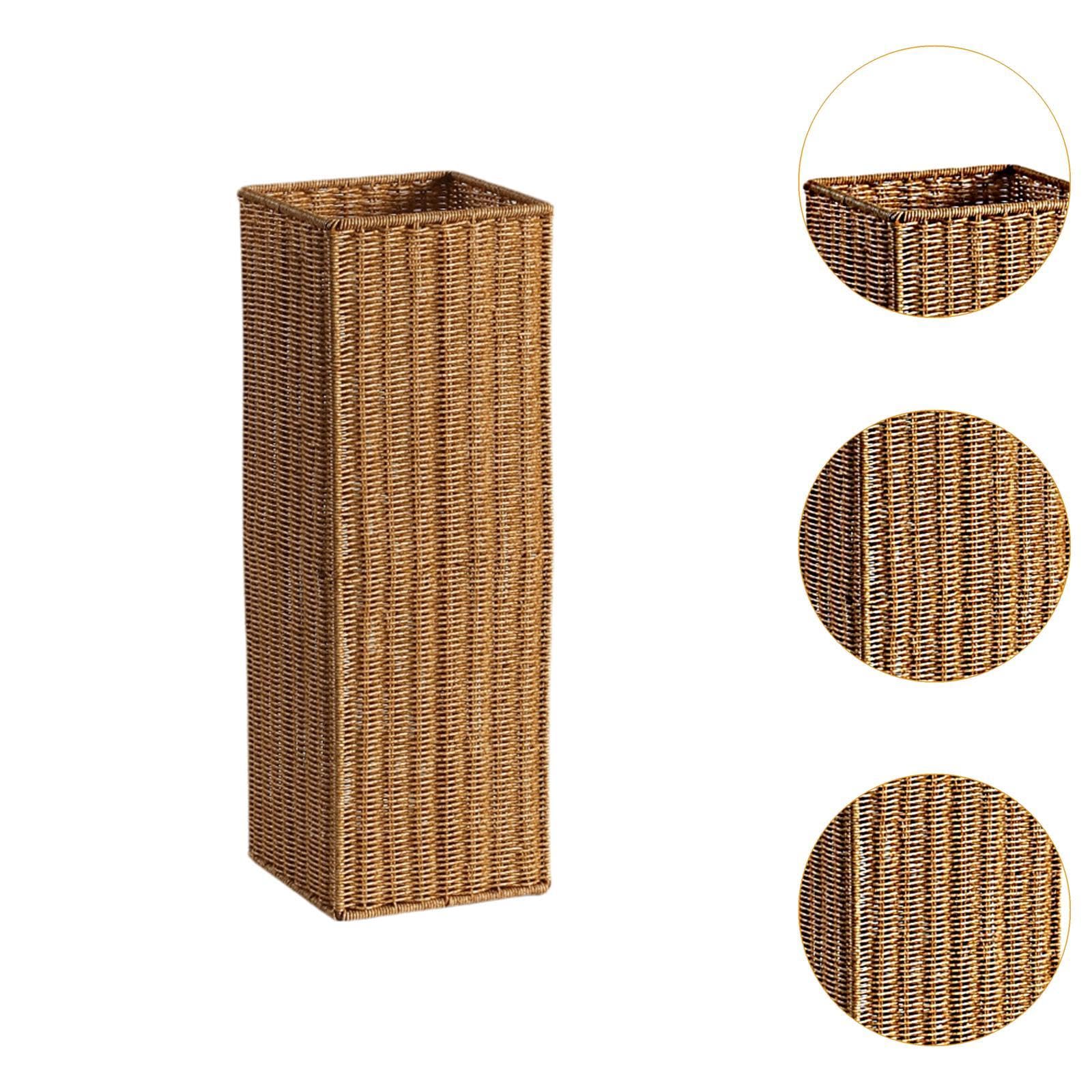 Portaombrelli in Rattan Artificiale, Portaombrelli Decorativo, Robusto Scaffale a Cubo per Ingresso E Corridoio, Regali, 58 Cmx20 Cmx20 Cm