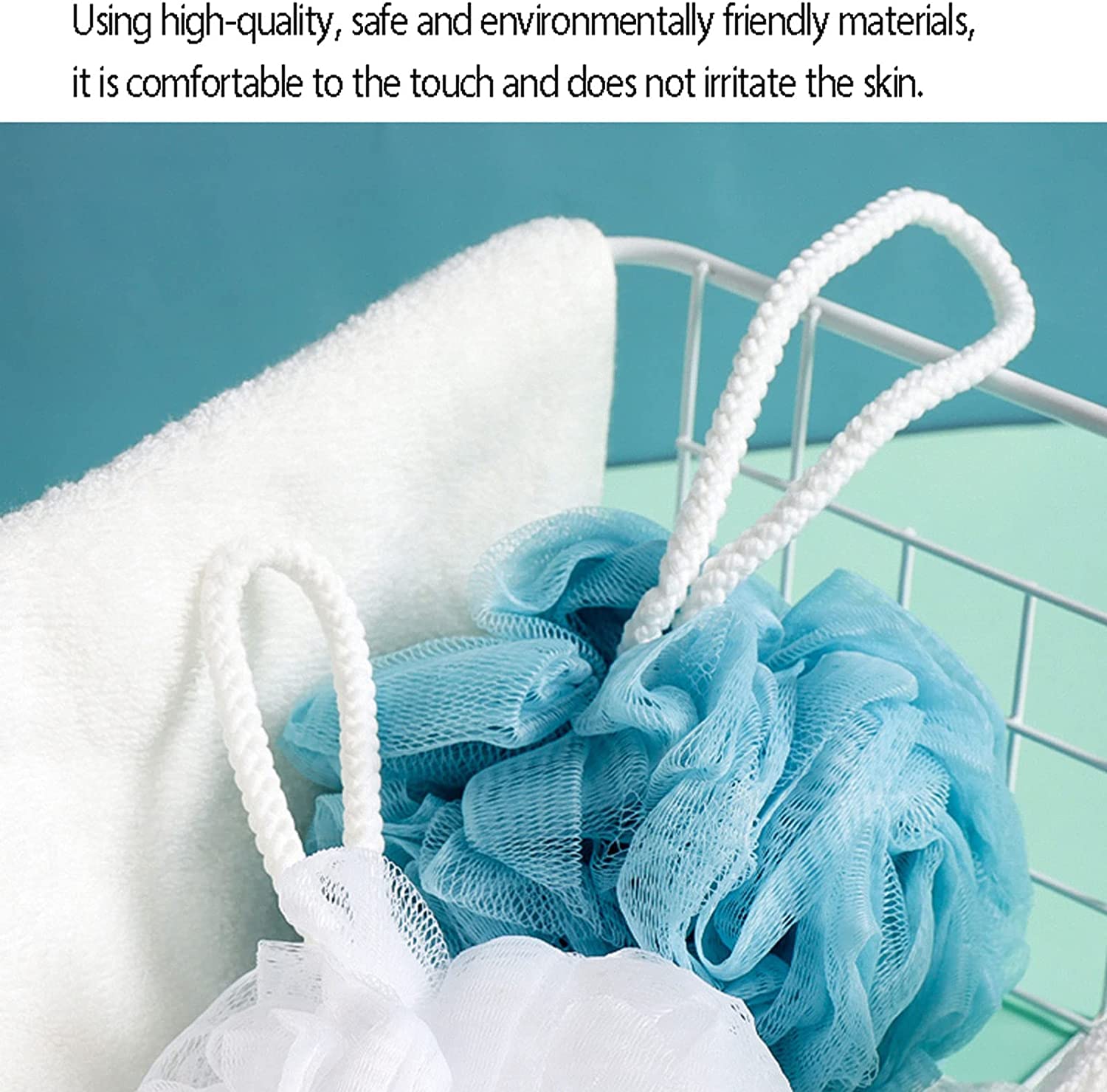 Pyłek do kąpieli Gąbka Pufa Peeling do ciała Złuszczający puszek do kąpieli Kąpiel Piłka pod prysznic Żel Piankowa kulka, Odpowiedni dla całej rodziny2 szt. Zielony (biały)