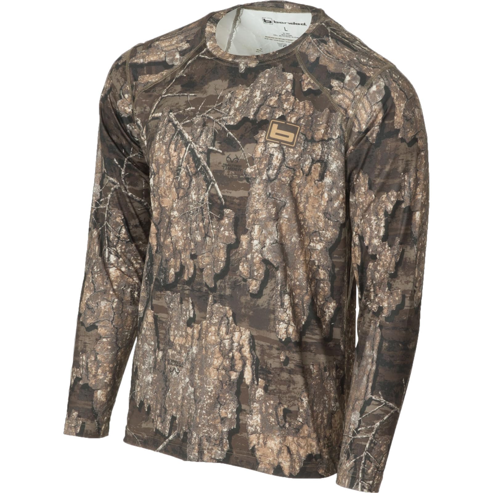 Banded Men's Tech Stalker Mock Shirt | Lightweight Breathable Moisture-Wicking Hunting Stretch Base Layer w/Articulated Arms, Timber, 3X-Large