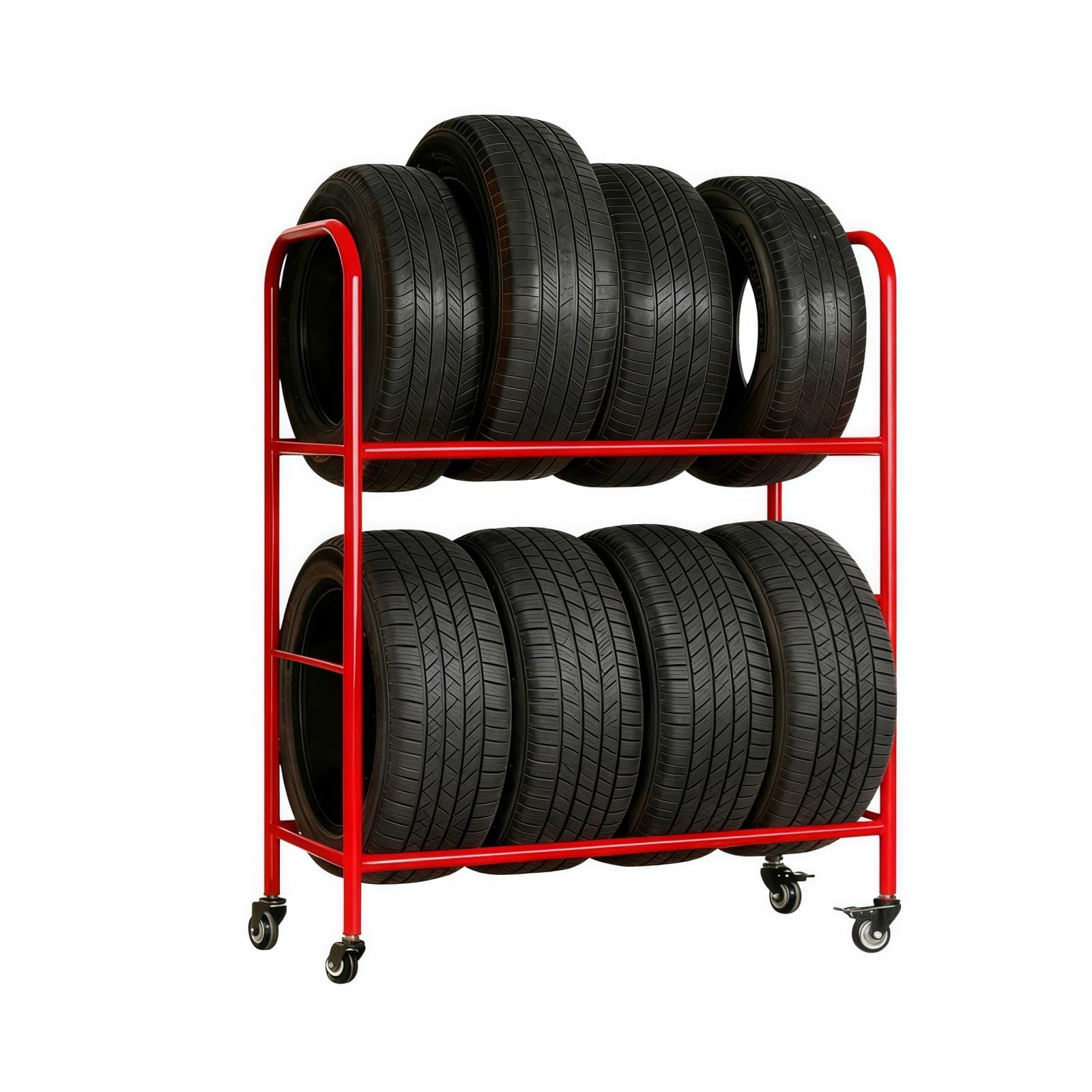 AKFNCJE Rolling Tire Storage Rack, Heavy Duty Tire Rack