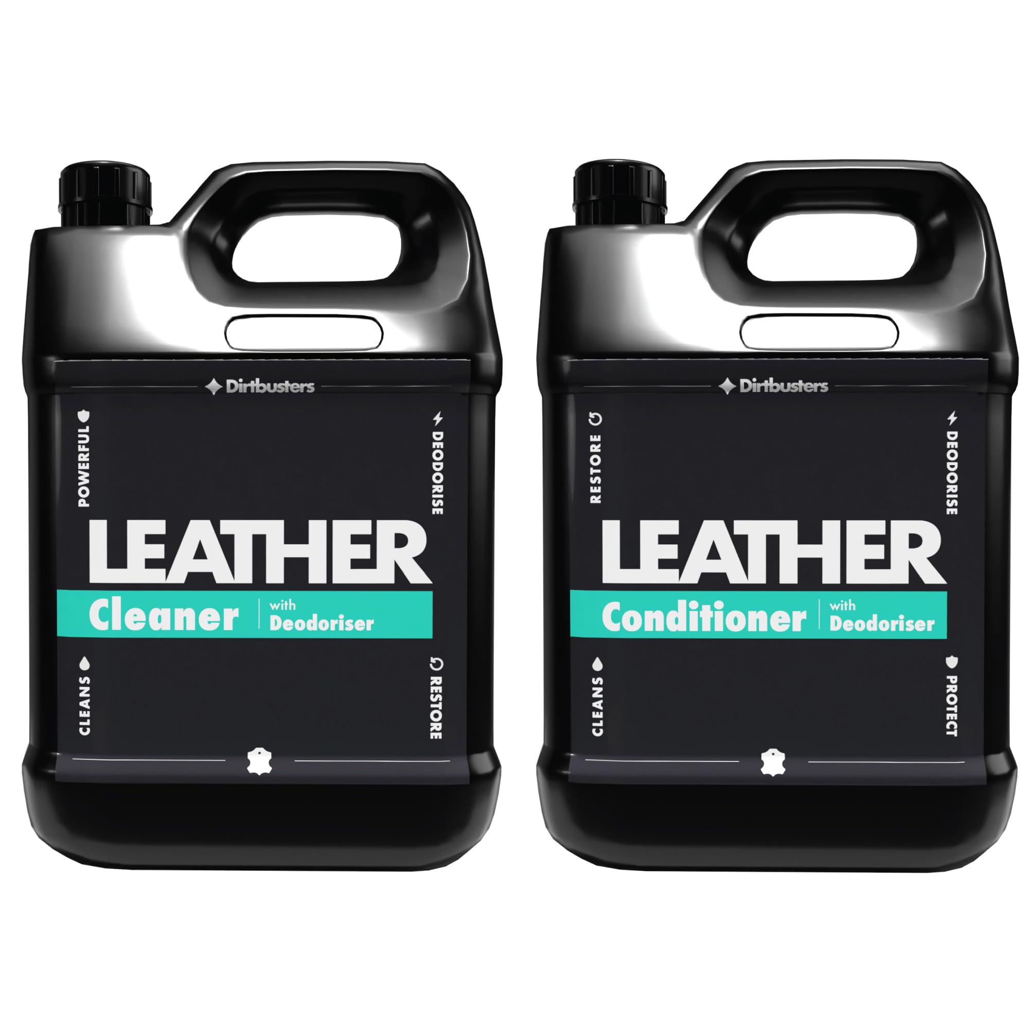 Dirtbusters Cream Leather Cleaning And Conditioner Kit, Clean, Protect, Condition, Restore & Deodorise Leather Sofas, Furniture, Shoes, Bags, Car Seats, Saddles & Tack (2X5l)