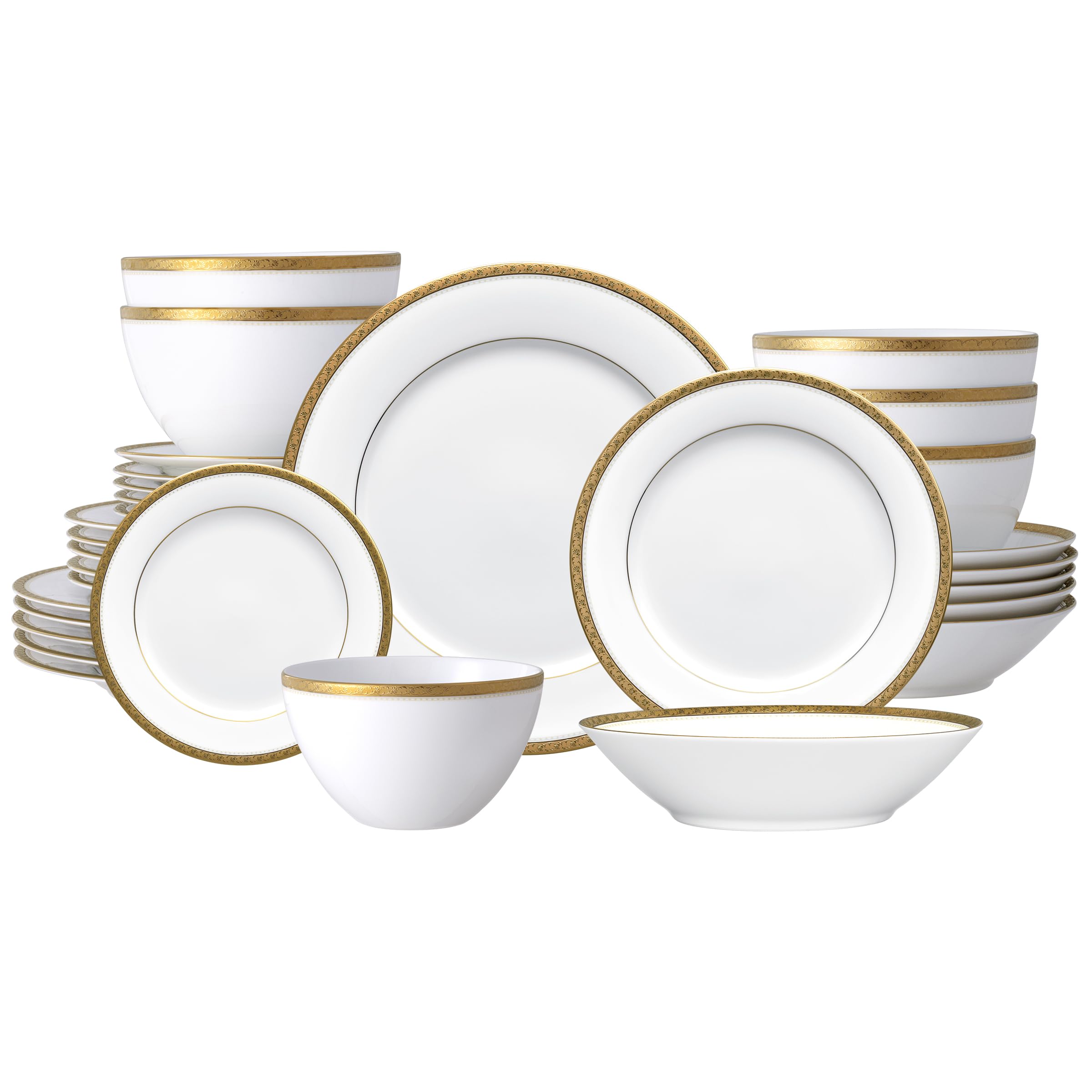 Amazon.com | Noritake Charlotta Gold 30-Piece Dinnerware Set