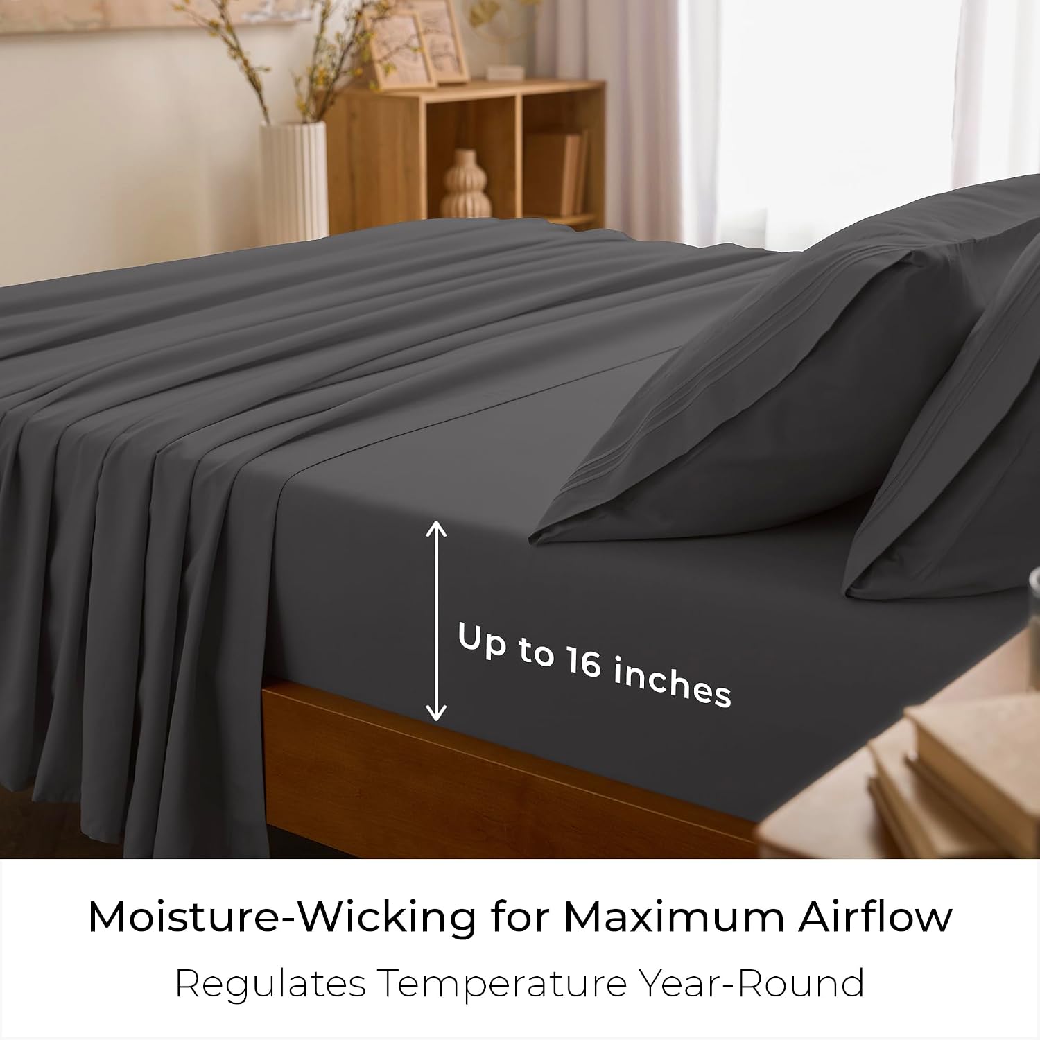 Mellanni Twin Sheets Set - 3 PC Iconic Collection Bedding - Hotel Luxury, Extra Soft, Cooling Bed Sheets - Wrinkle, Fade, Stain Resistant (Twin, Gray) thumbnail