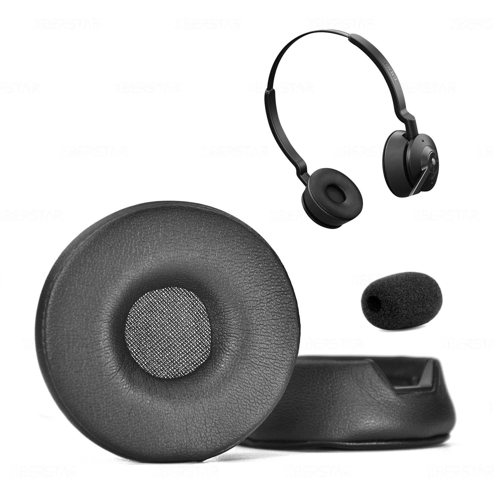 XBERSTAR Engage 75 Earpads for Jabra Engage 55/65/75 Headset Replacement Ear Pads Covers for Jabra Engage 55/65/75 Headphone Ear Cushions (Black)