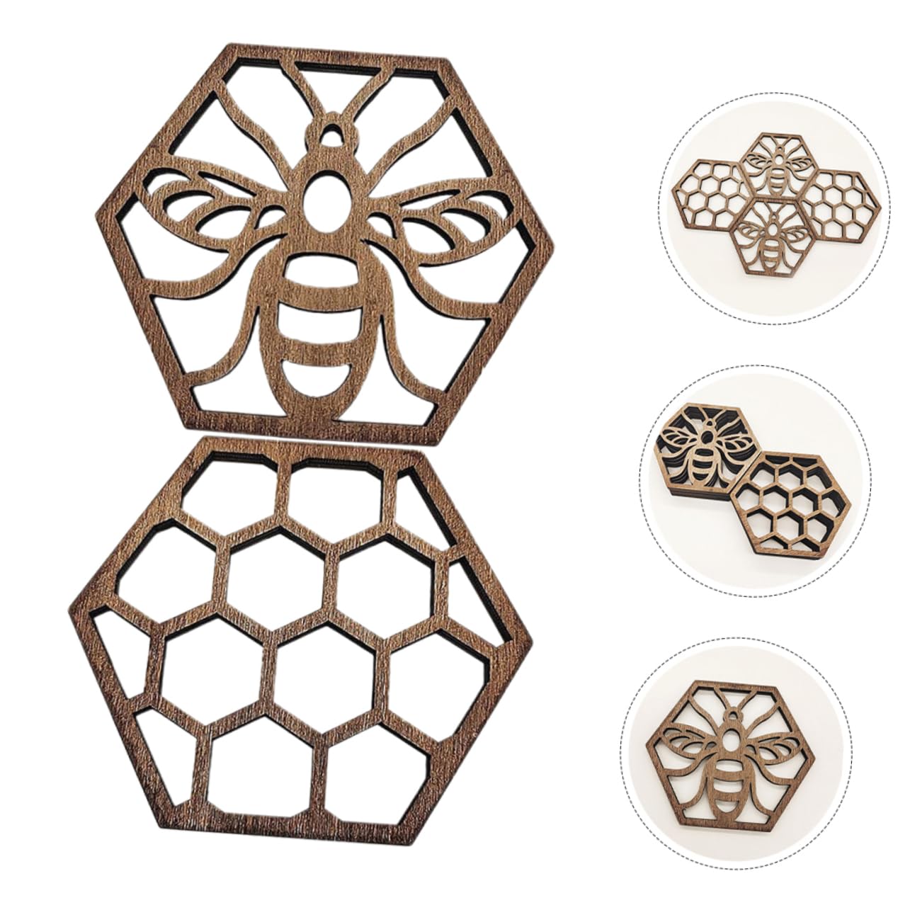 40stücke Teiliges Holzuntersetzer Im Hexagon-Design Praktische Langlebige Und Hitzebeständige Untersetzer Für Und Gläser Für Cafés Und Restaurants