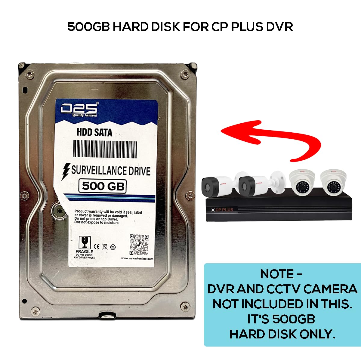 500GB CCTV Hard Drive for CP Plus DVR -2 500GB CCTV Hard Drive for CP Plus DVR -2