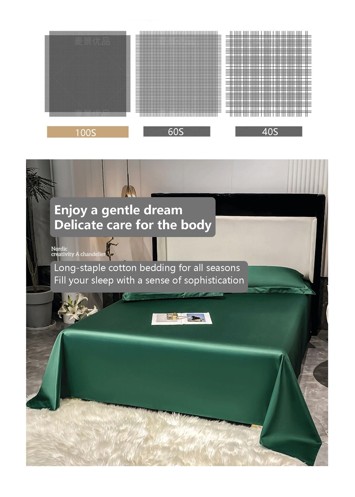 Bettlaken ohne Gummizug 500 Fadenzahl 100% Langstapelige Baumwolle Betttuch Luxuriöses Hotel Laken für Bett 90cm bis 200cm Extra Weiche Atmungsaktive(Grey A,250x245cm)
