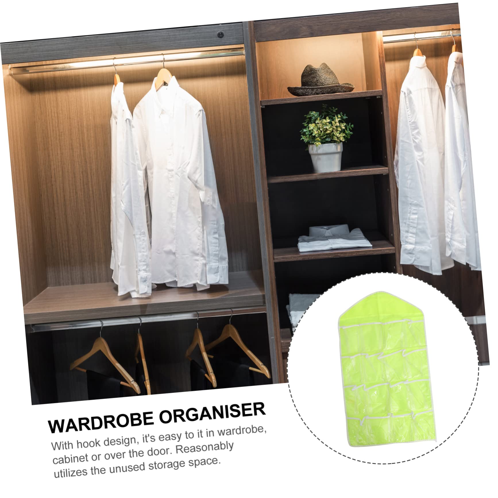 Cabilock 3piezas Organizador De Pared para Ropa Interior y Calcetines Bolsa Colgante De para Armario Almacenamiento De Sundries Instalación y Gran Capacidad Verde